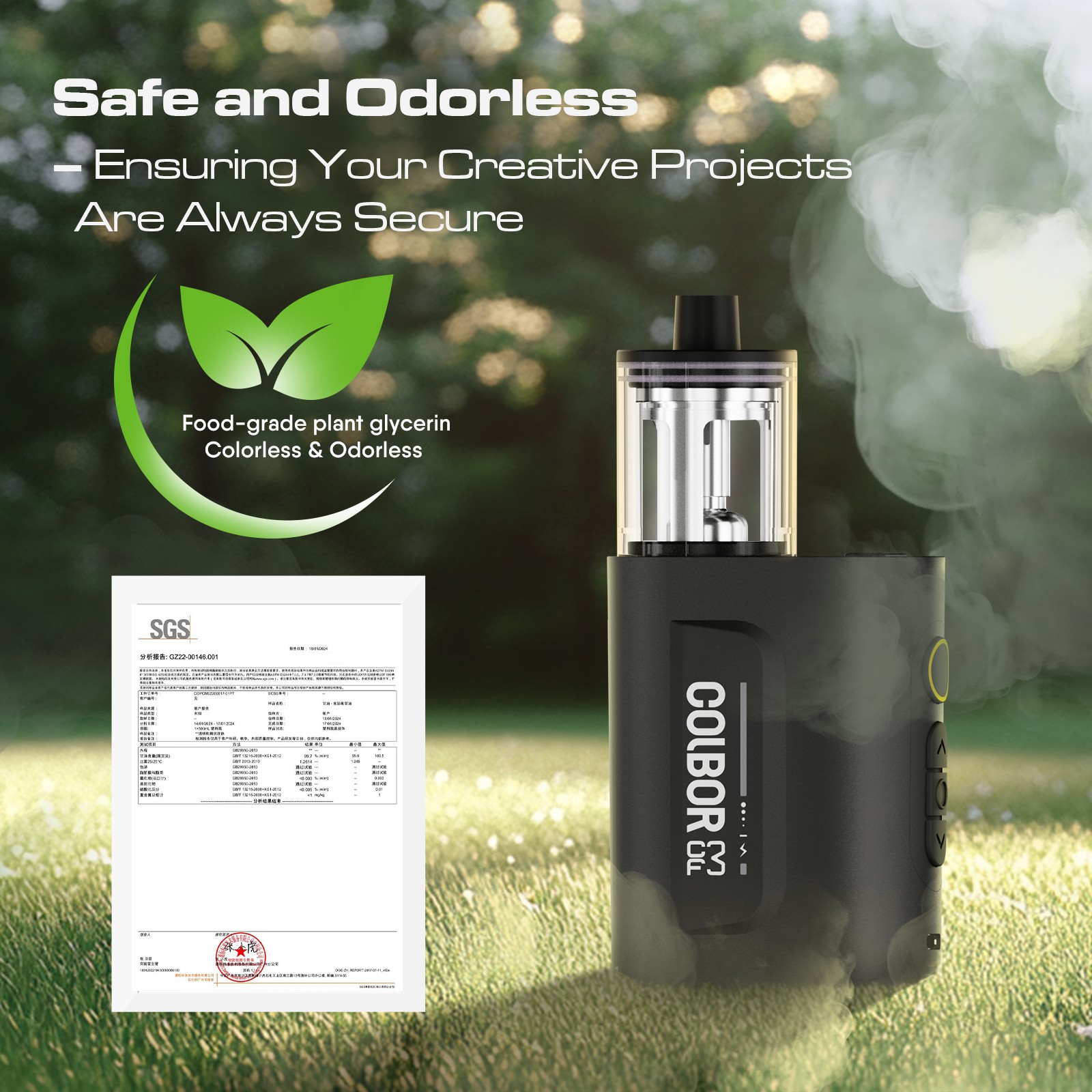 COLBOR CF3 Fog Machine 30W Mini Handheld Smoke Machine With 60° Tilt-Protection