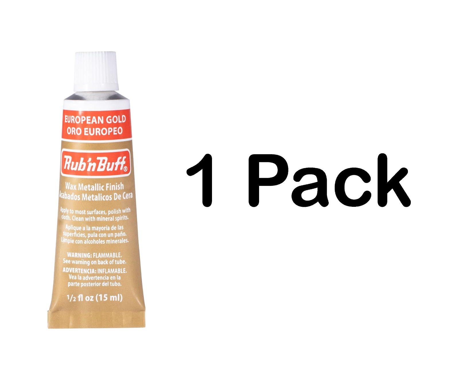 Amaco Rub 'N Buff Wax Metallic Finish, European Gold, 0.5-Fluid Ounce & Lot Sale