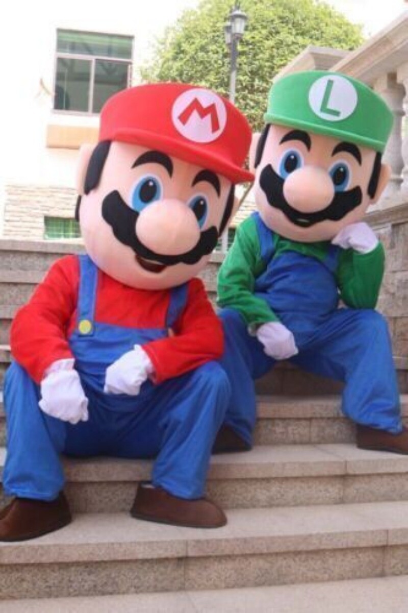 Super Mario Mascot Costume Cosplay Party Fancy Dress Brothers Suits Adult Size