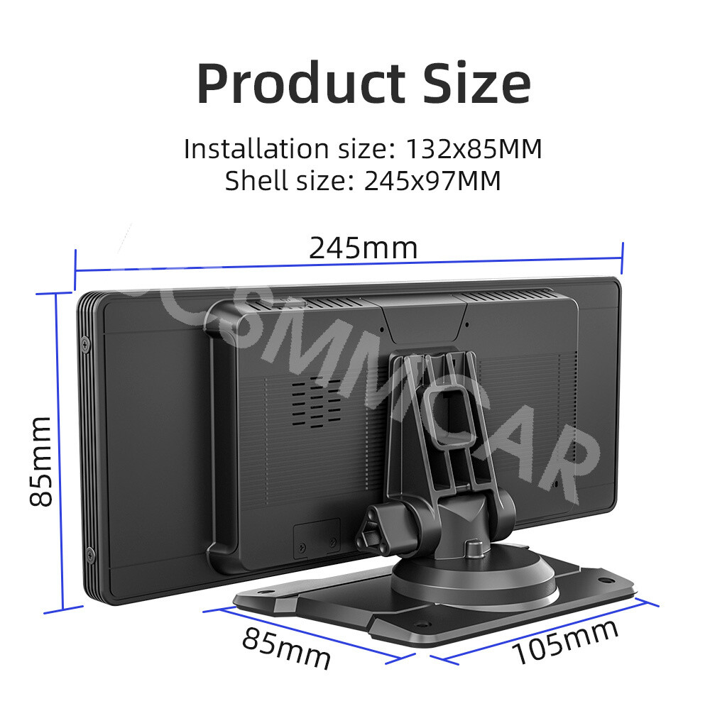 Portable Car Radio Multimedia Player 9.3in For Apple Carplay BT/FM Mirror Link