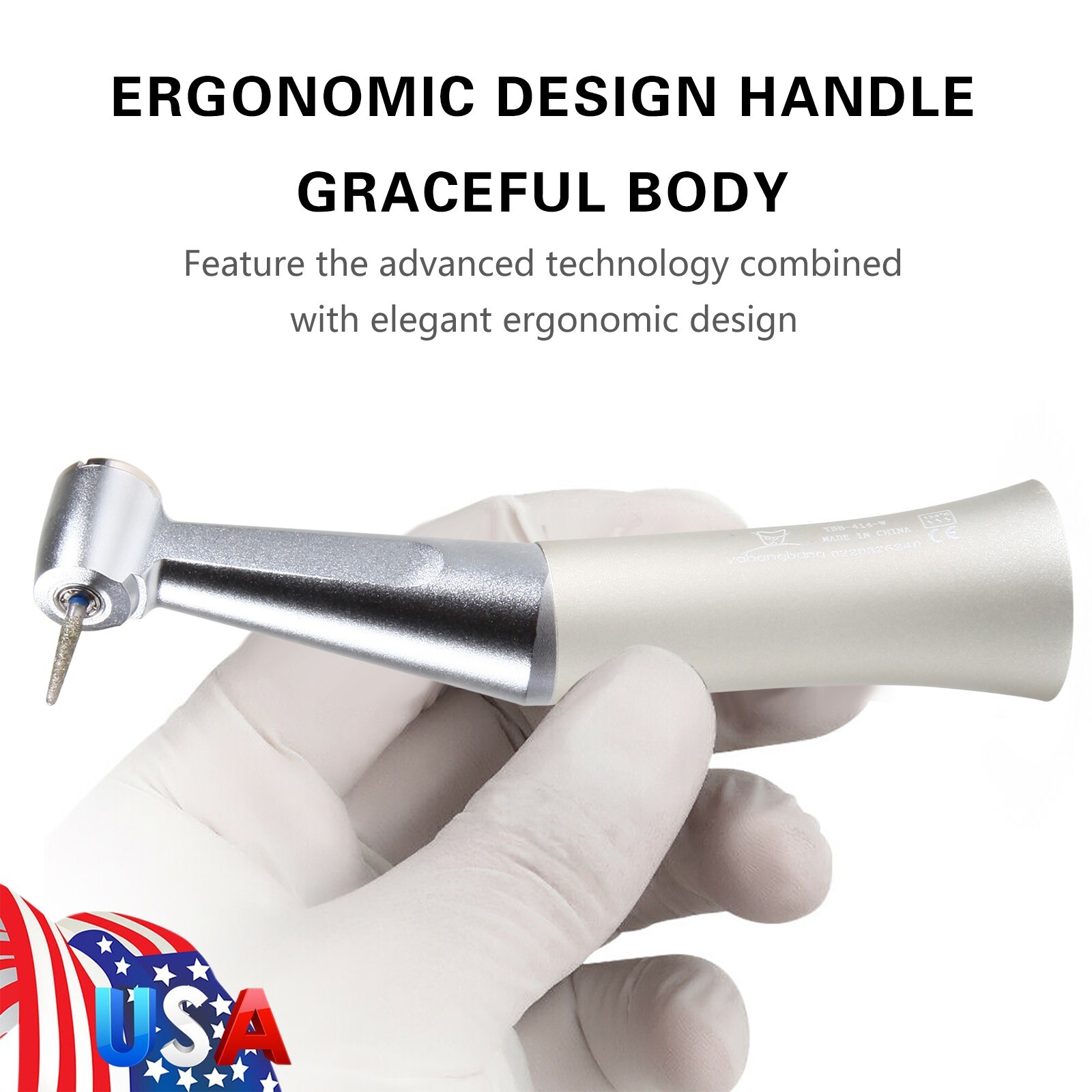 NSK Style Dental 1:1 Slow Low Speed Handpiece Push Button Contra Angle FAG