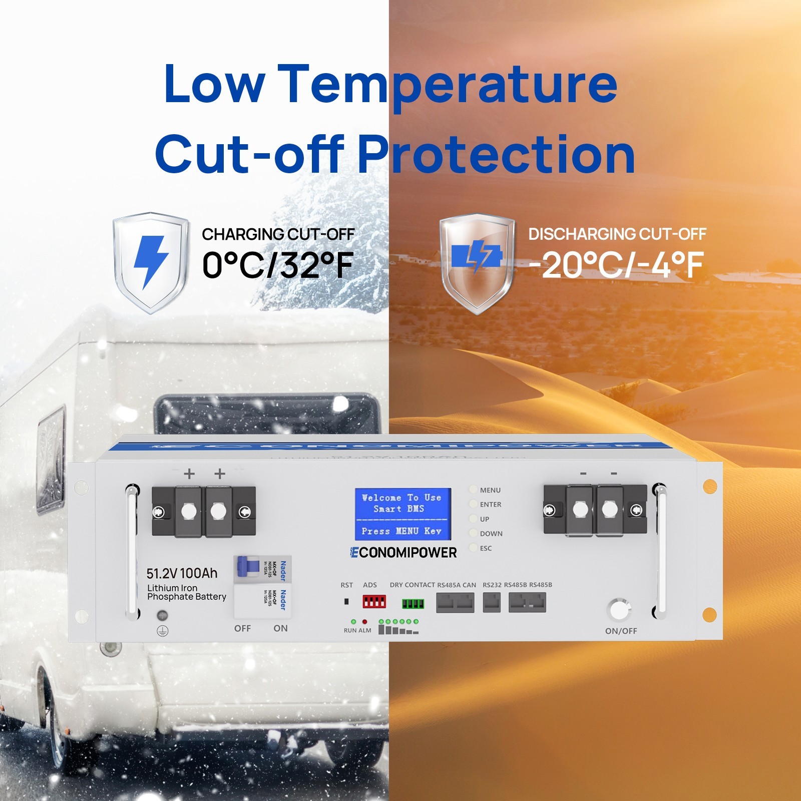 51.2V 48V LiFePO4 Lithium Battery 100Ah 200Ah 300Ah BMS For Home Solar Storage