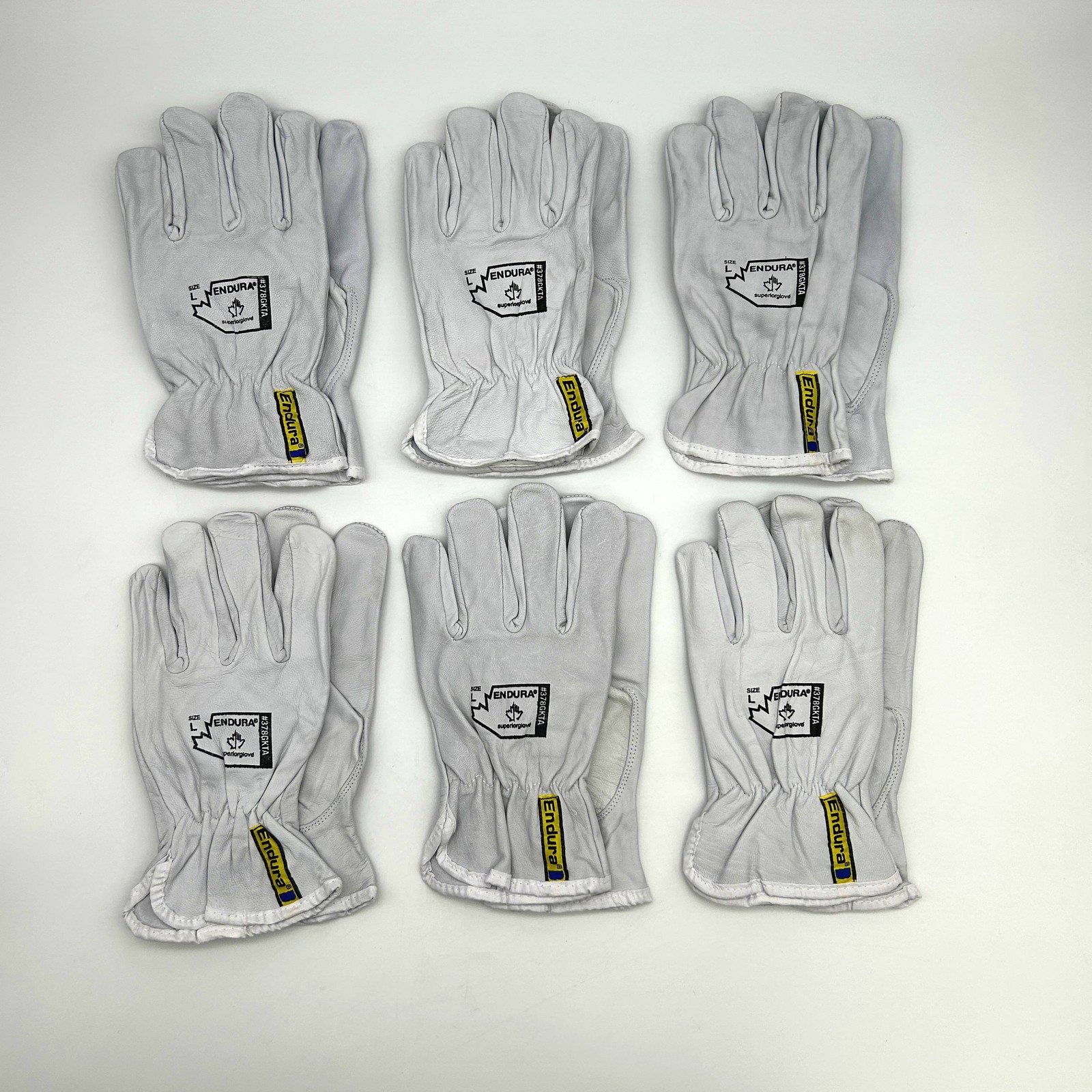 Superior Endura 378GKTA Leather Drivers Gloves Size Large Goatskin 6 Pairs