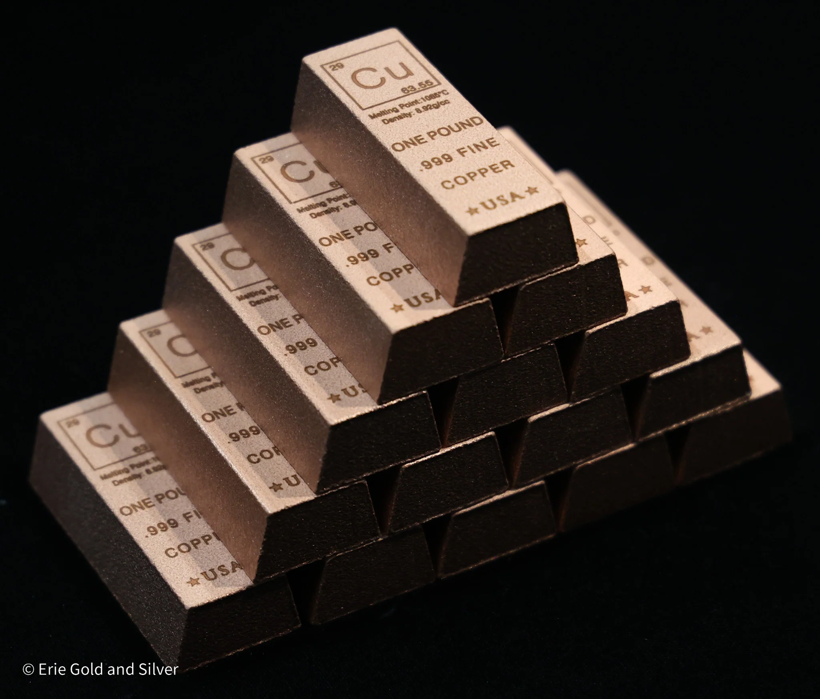 1 Pound lb Copper Trapezoid Ingot Element Design