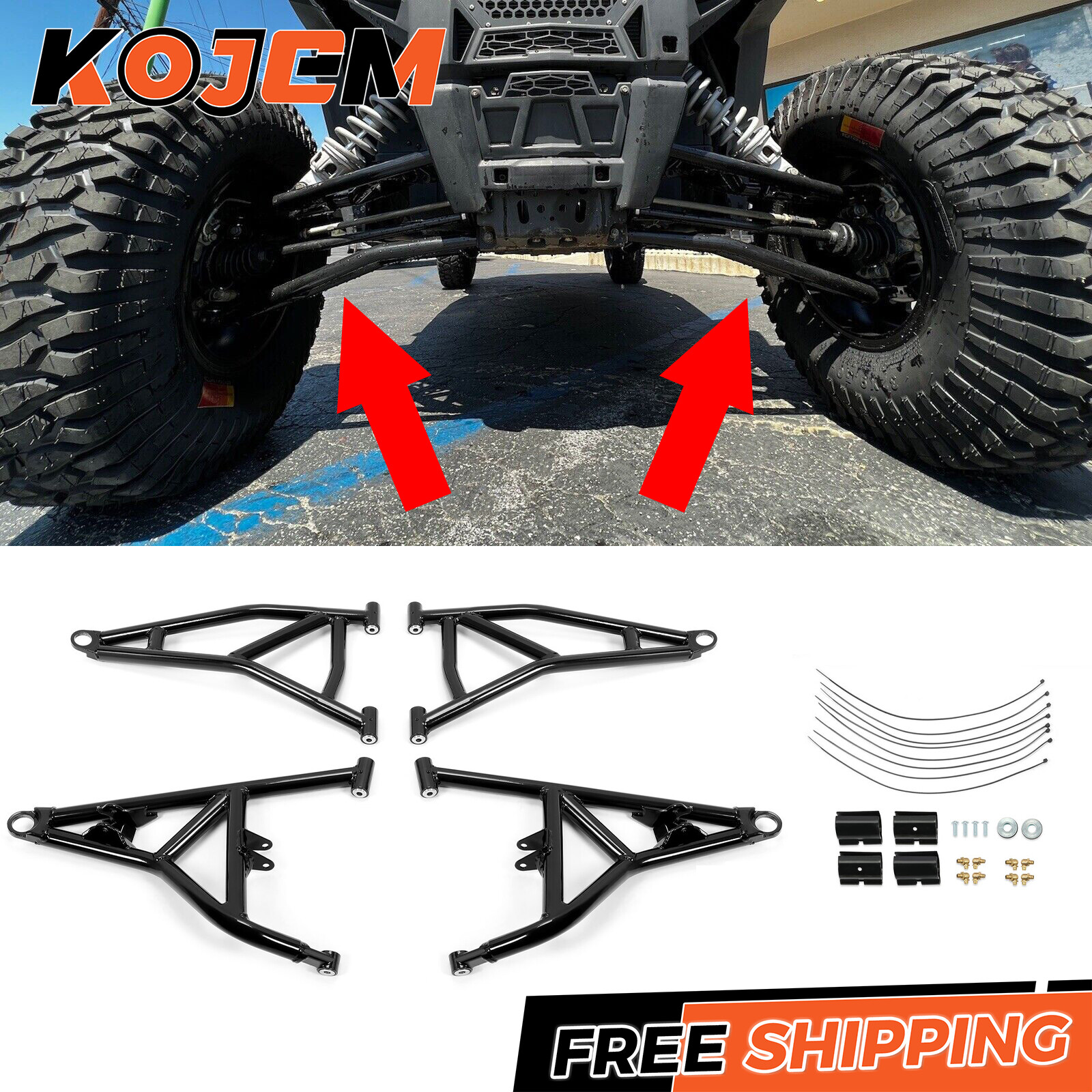 High Clearance Upper & Lower A Arms for Polaris RZR XP 1000 / 4 Turbo 2014-2023