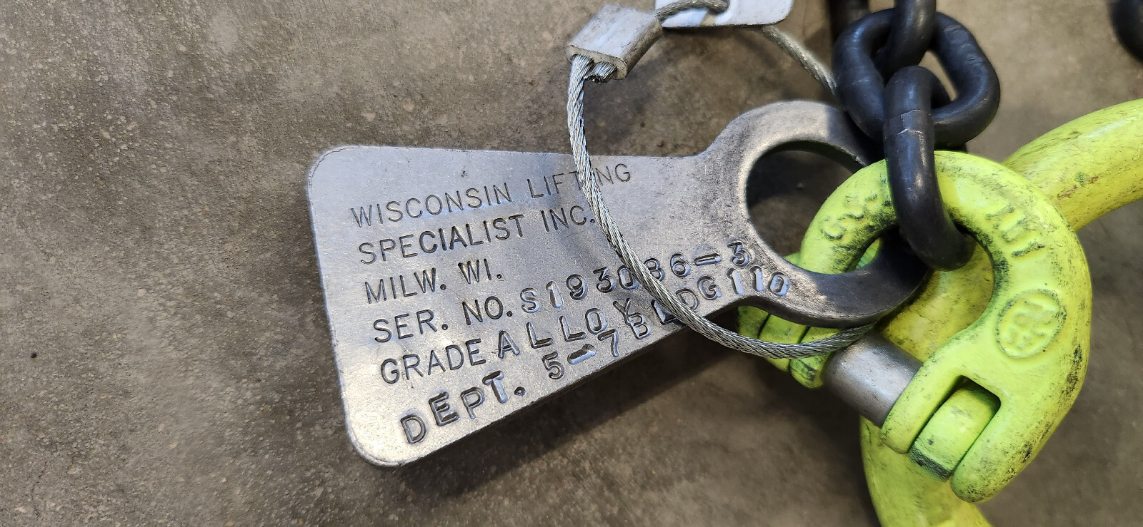 Gunnebo TOL 4'-6" 3-Leg Branch 9/32" 3250Lb Basket Lifting Sling.