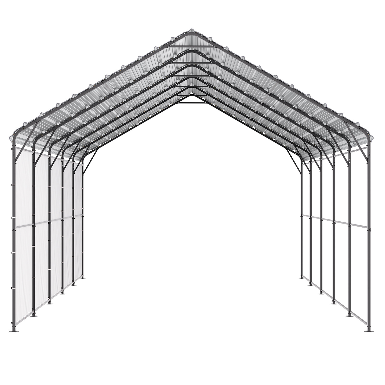 13' x 26' Metal Carport Outdoor Car Shelter Garage for Boats