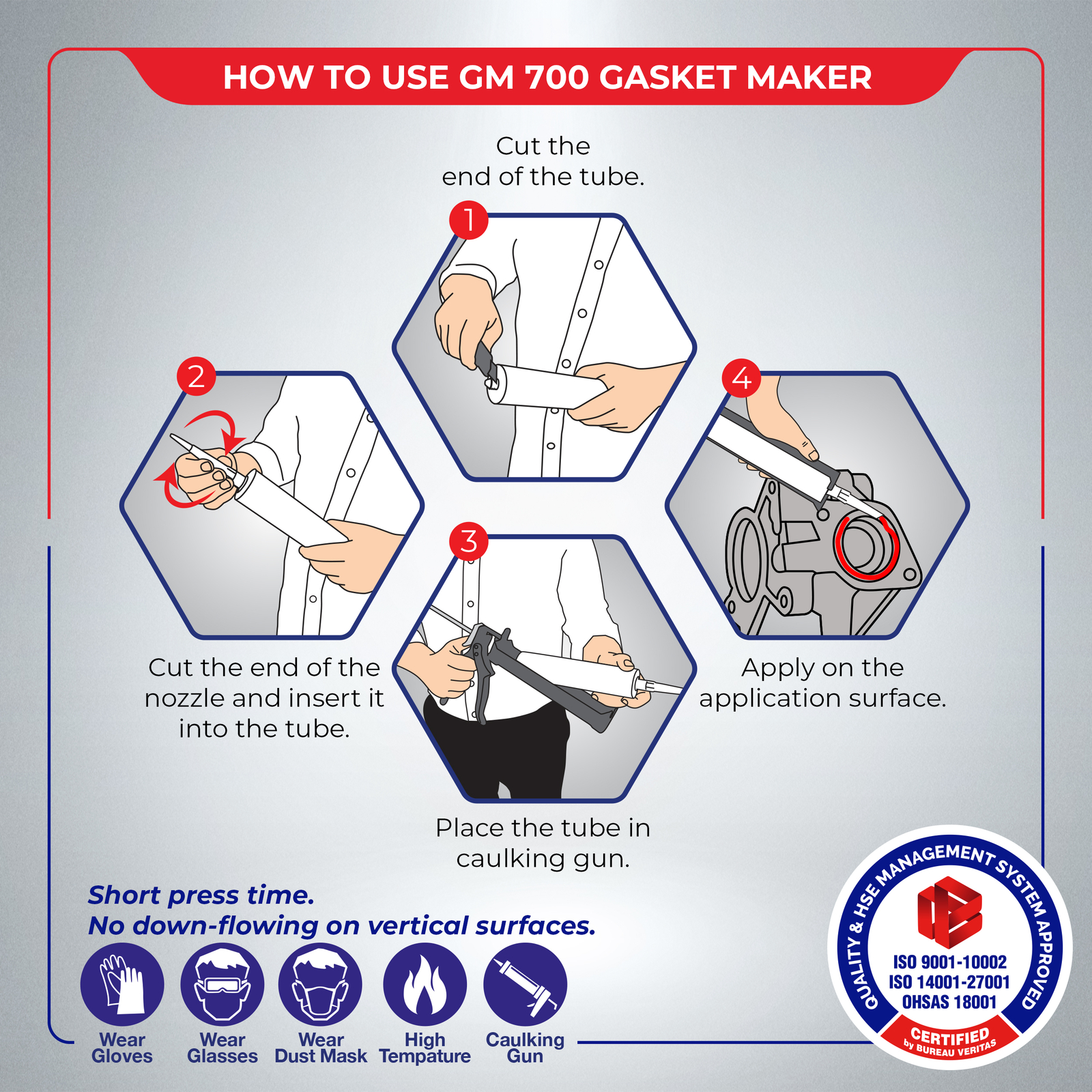 High Performance RTV High-Temp Silicone Gasket Maker and Sealant Heat Resistant