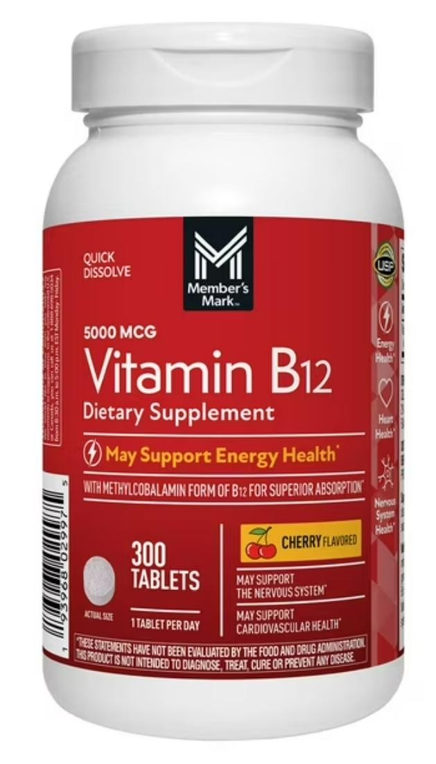Members Mark Sublingual Vitamin B12 5000mcg (300 Count)