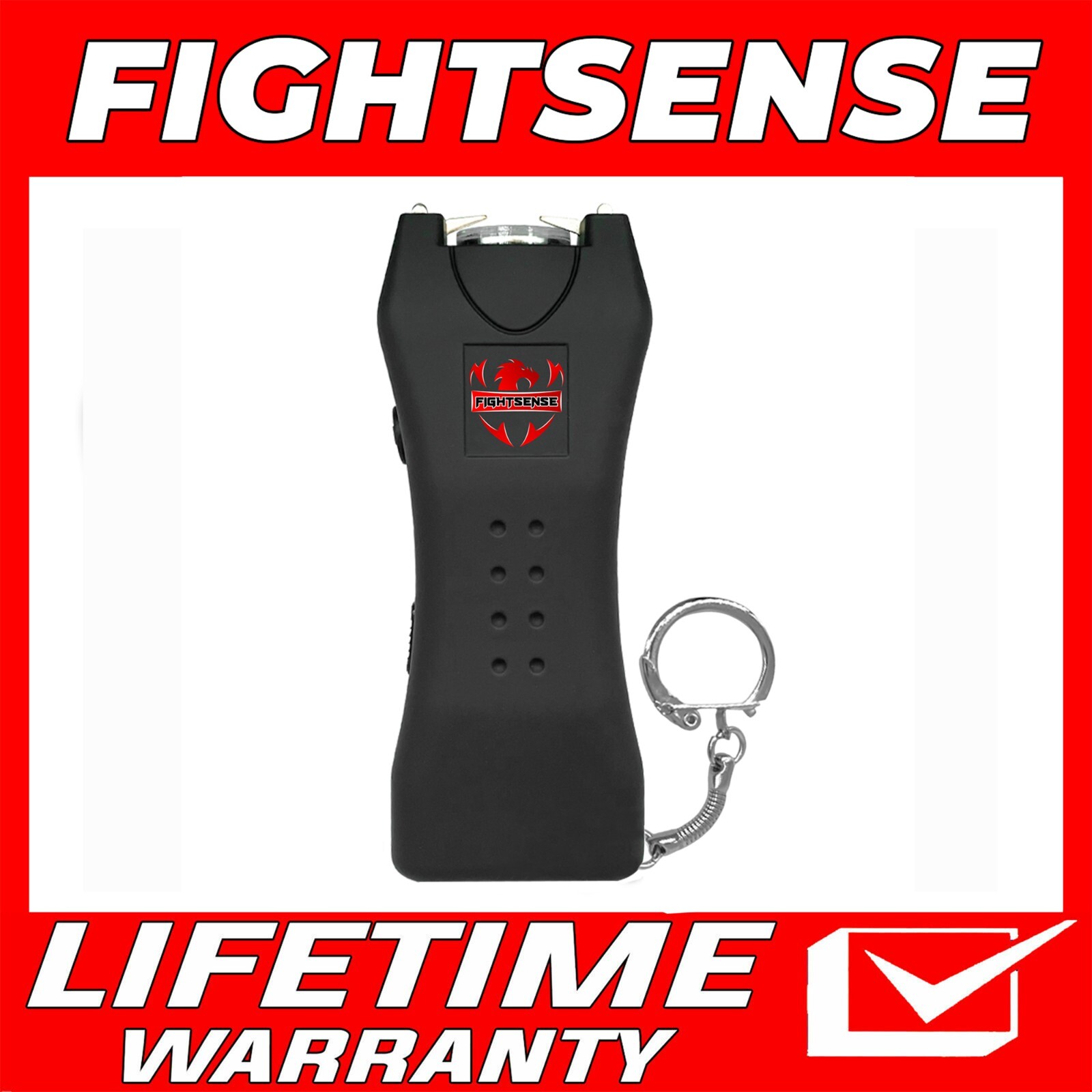 FIGHTSENSE Rechargeable Stun Gun 10 Mil Volts With Led Light Extremely Powerful