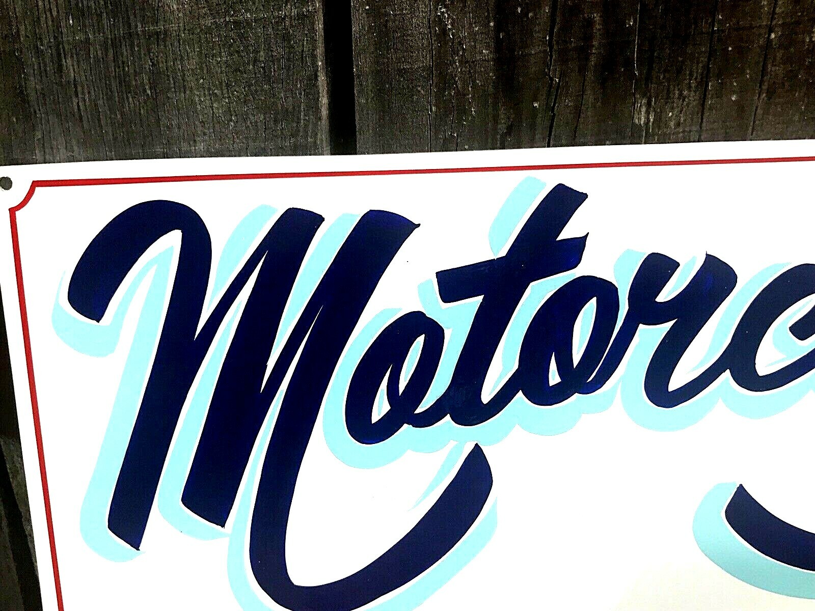 Hand Painted MOTORCYCLE BIKER SHOP Sign STURGIS GARAGE SHOP MAN CAVE Repair Sale