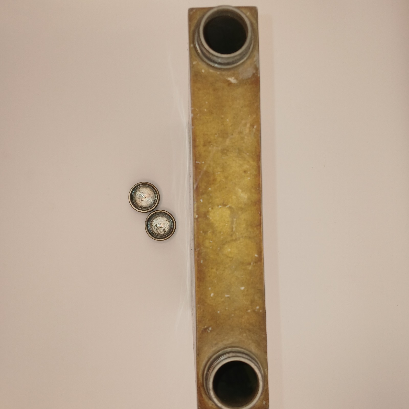 Early 1900s Abercrombie & Fitch Pewter Travel Slab Double Flask Rare Prohibition