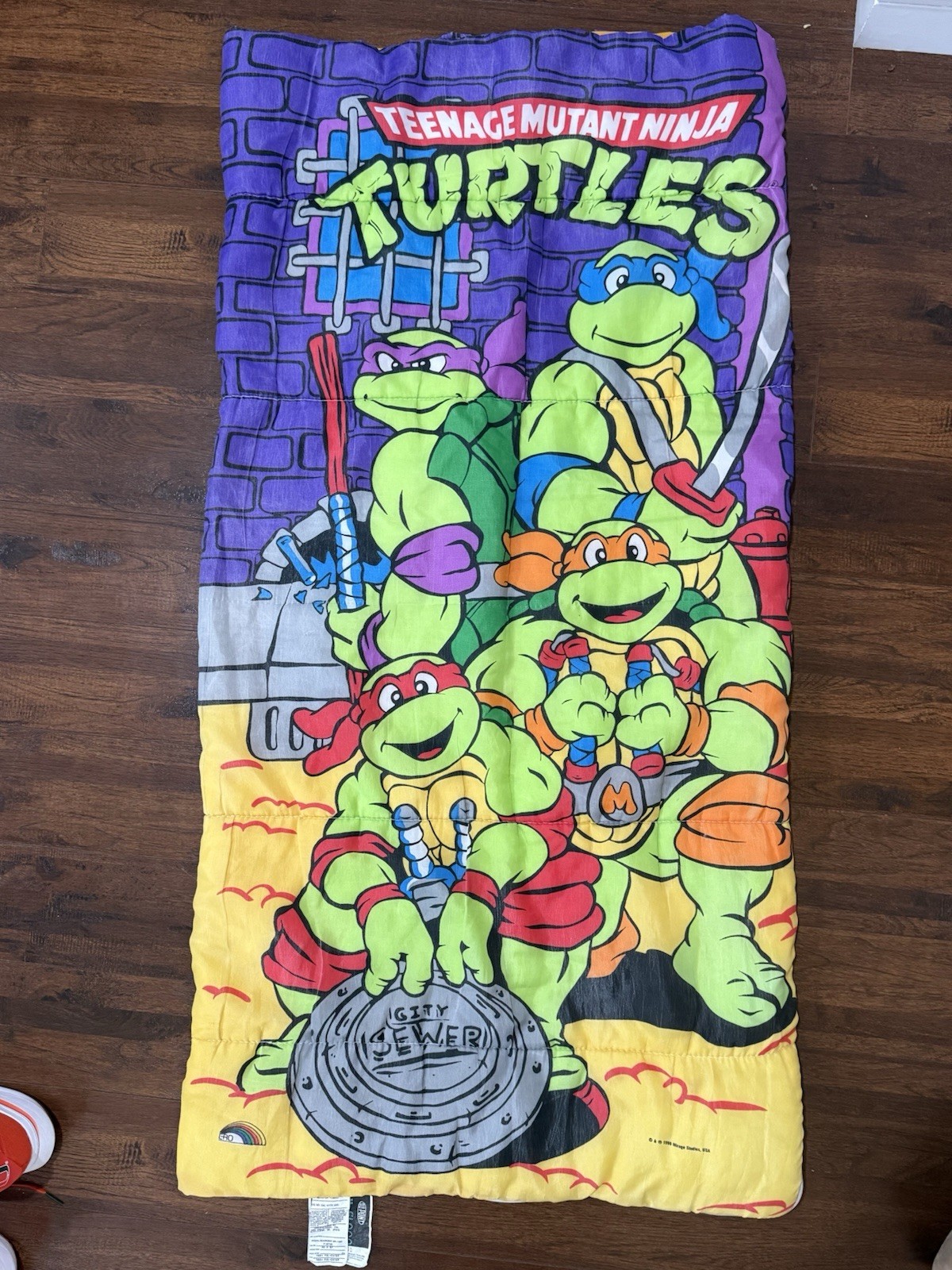1990 Mirage Teenage Mutant Ninja Turtles Youth Kids Sleeping Bag TMNT Faded