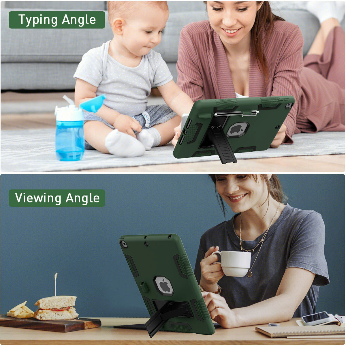 iPad 9th/8th/7th Generation Case 10.2" Shockproof Heavy Duty Rugged Stand Cover