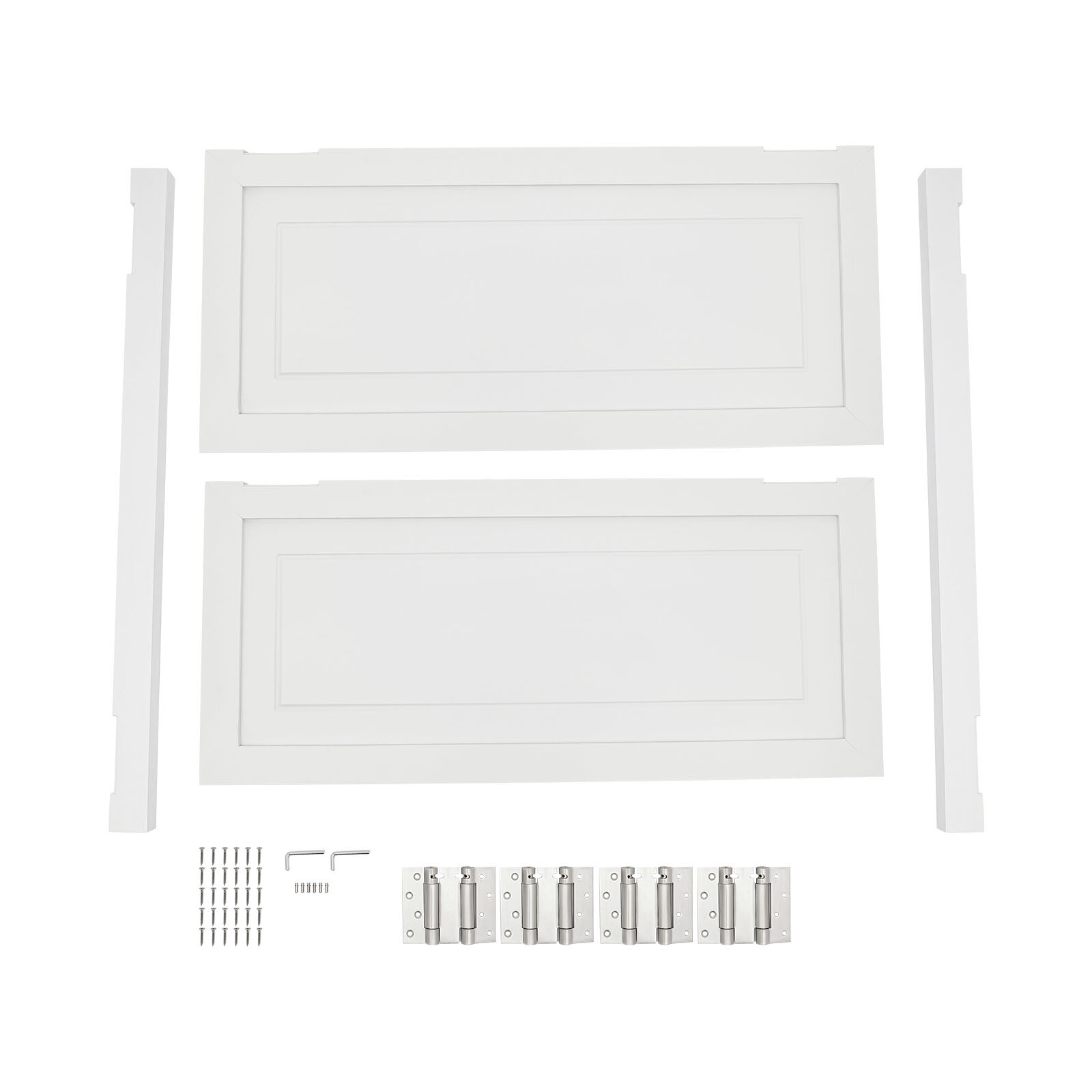 White Wood Swinging Door Wall-mounted Double Half Cafe Doors Saloon Bar W/ Hinge