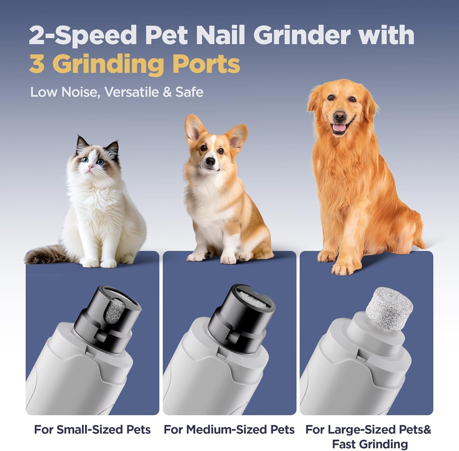 Upgraded Silent Groom Pro Nail Grinder Heusom Silent Grind Pro for Dogs Nail NEW
