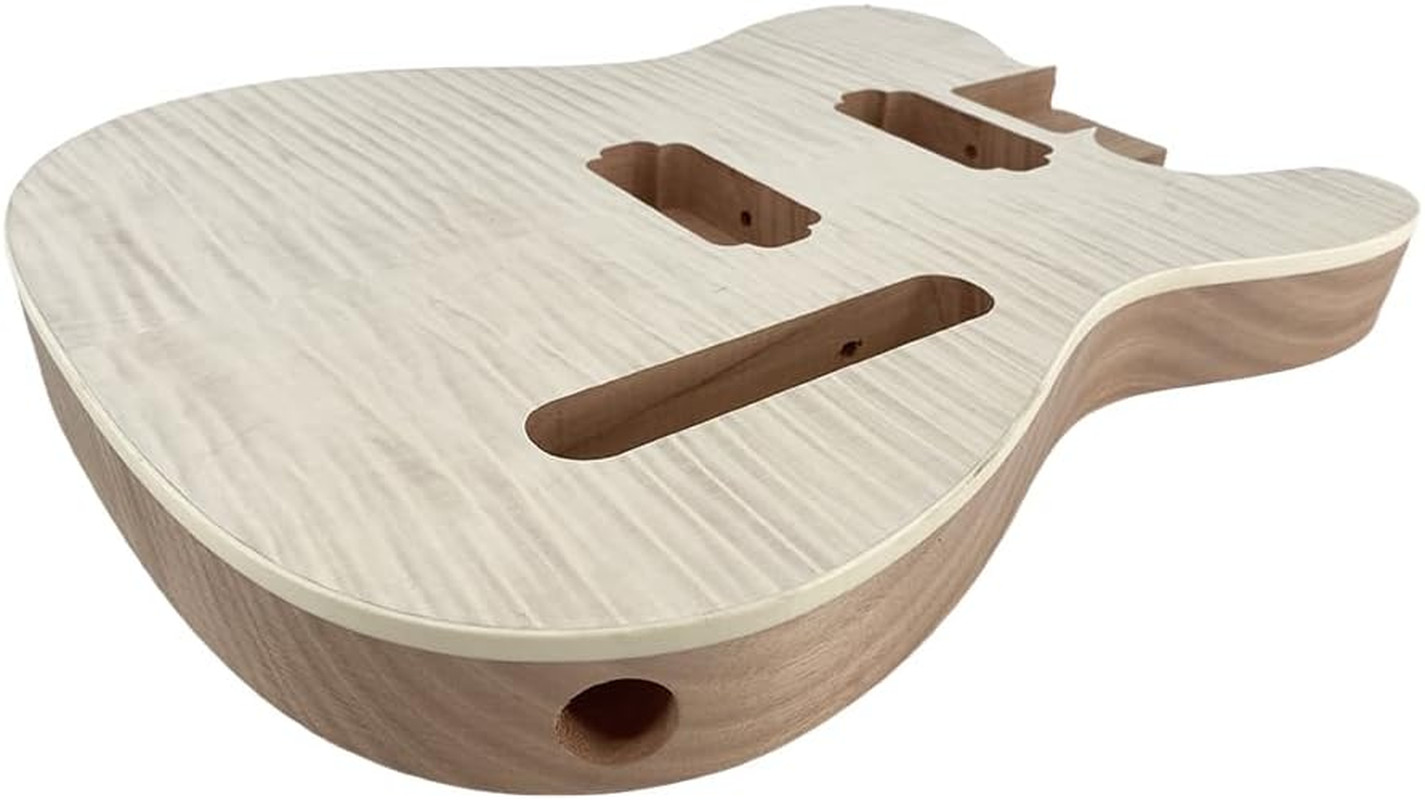 HH Mahogany Wood Guitar Body with Tiger Maple Top Fit Telecaster Tele