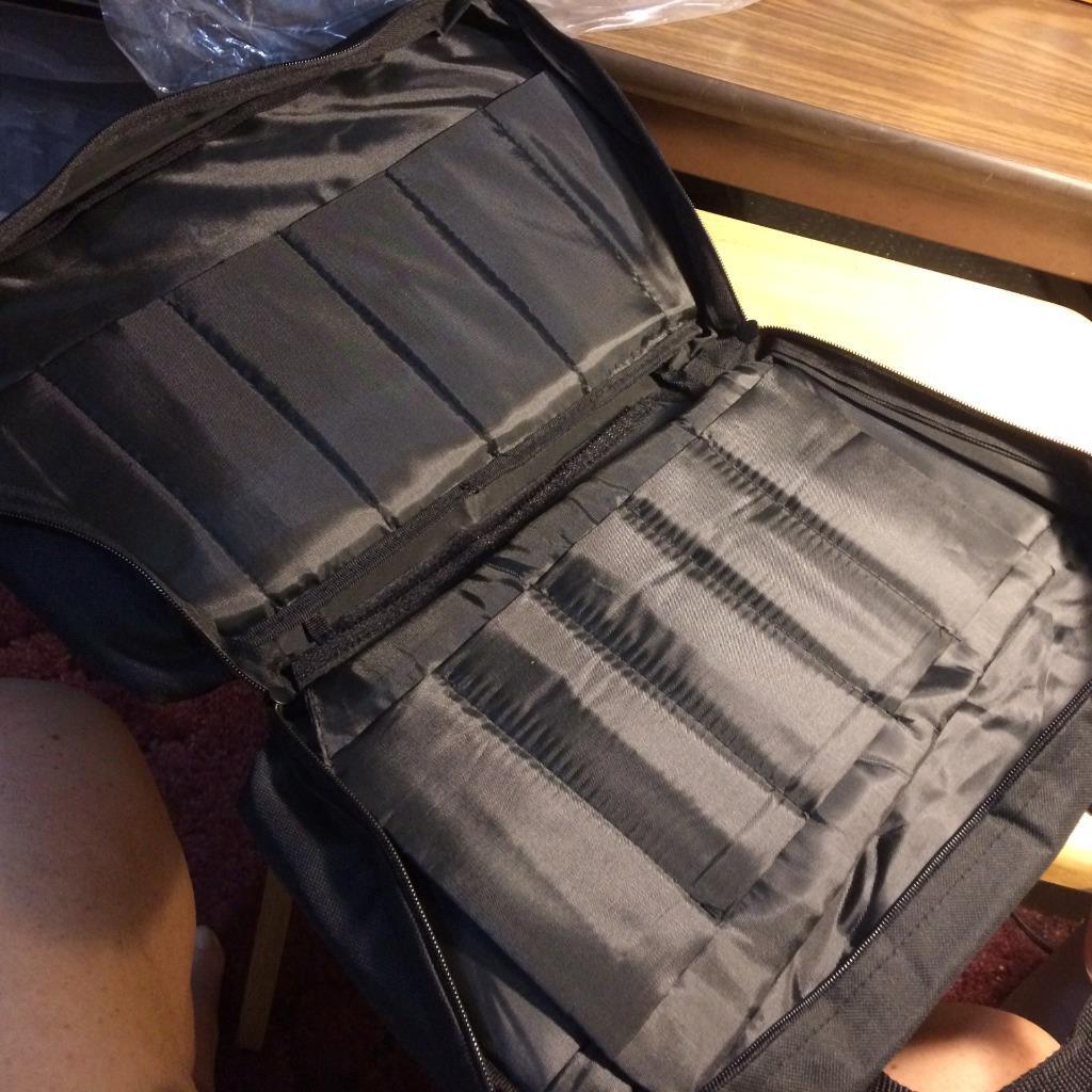 Carry All Padded Black Cordura Storage Case Holds 22 Lg Pocket Knives AC128