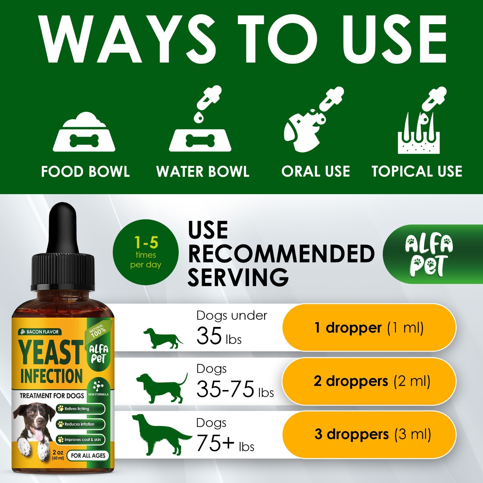 Yeast Infection Treatment for Dogs | Itchy Skin Relief | Herbal Drops | 2 Oz