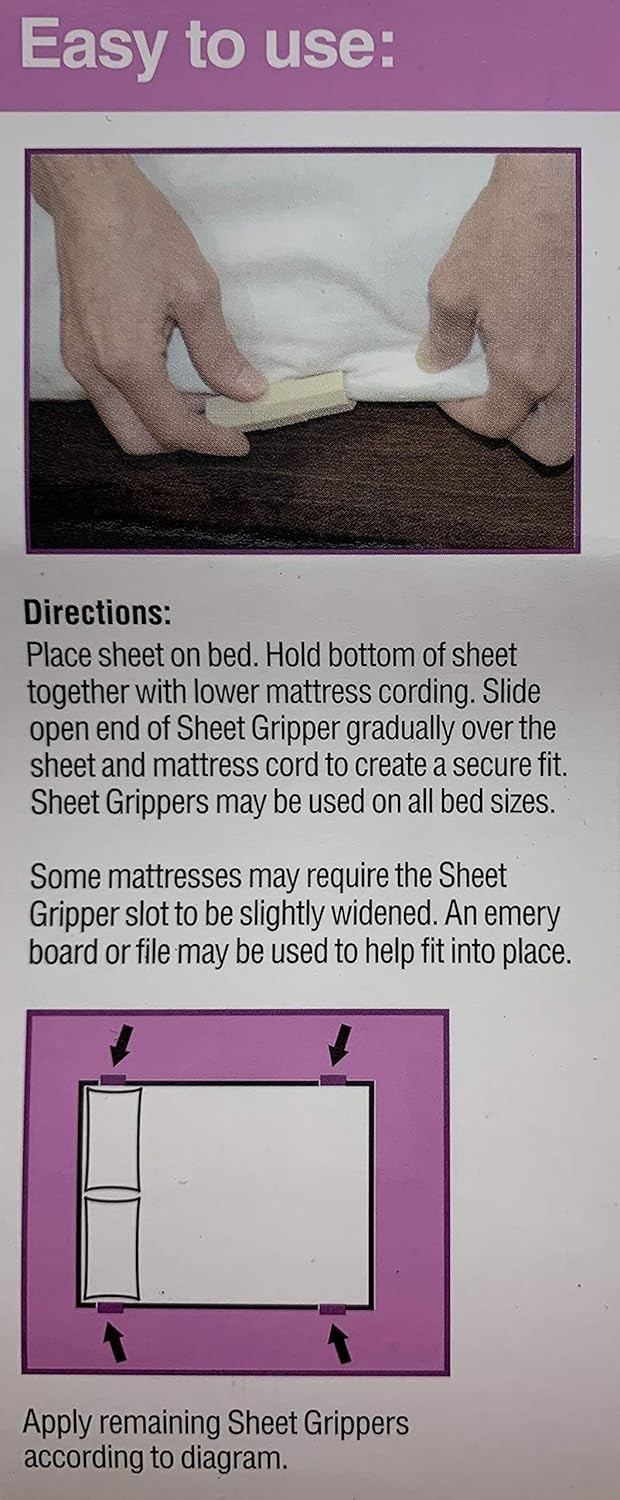 Versatile Sheet Holders – 4 Count Grippers for Any Mattress Size, Easy Set-Up