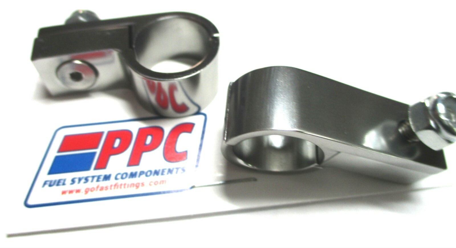 3/4" ID Billet Alum Show Polished Titanium Line Mounting P Clamp 2 per pk