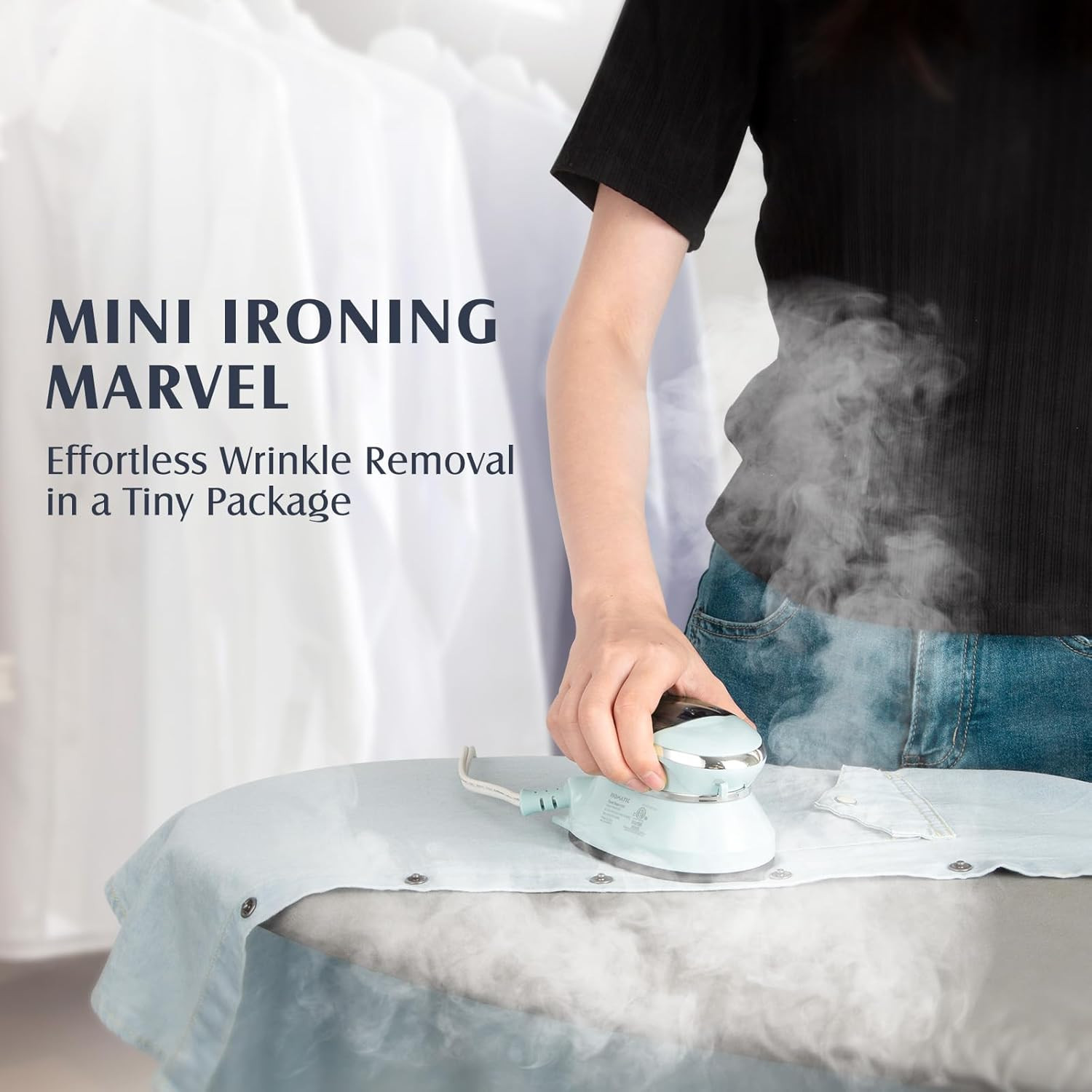 Travel Iron Mini with Steam for Clothes with Dual Voltage, Portable Mini Ironing