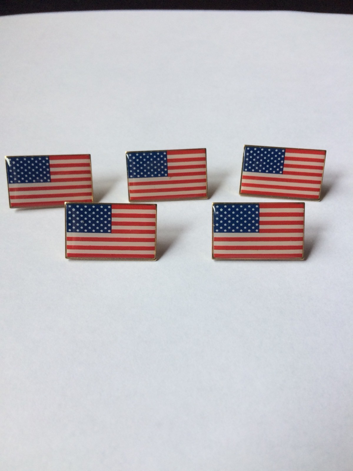 American Flag Lapel Pin Lot of 5 Made in USA Hat Tie Tack