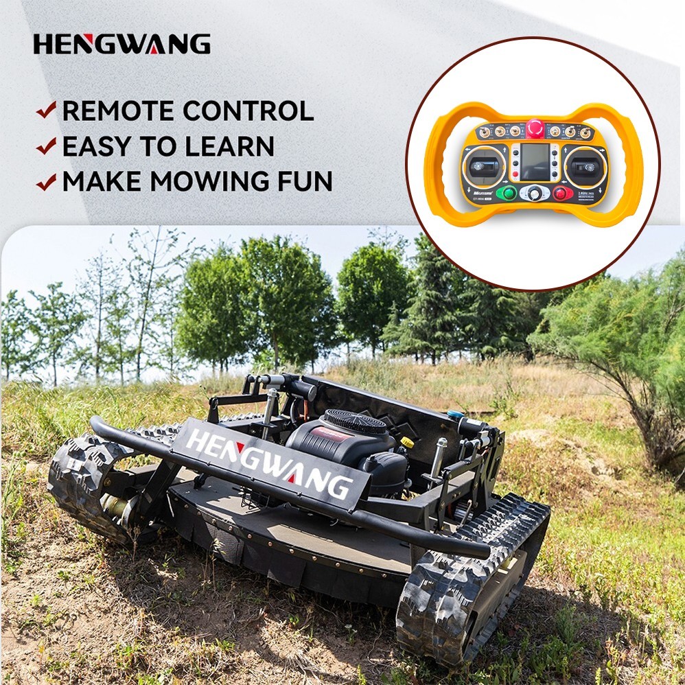 Robot remote control lawn mower 65° climbing crawler drive all terrain garden