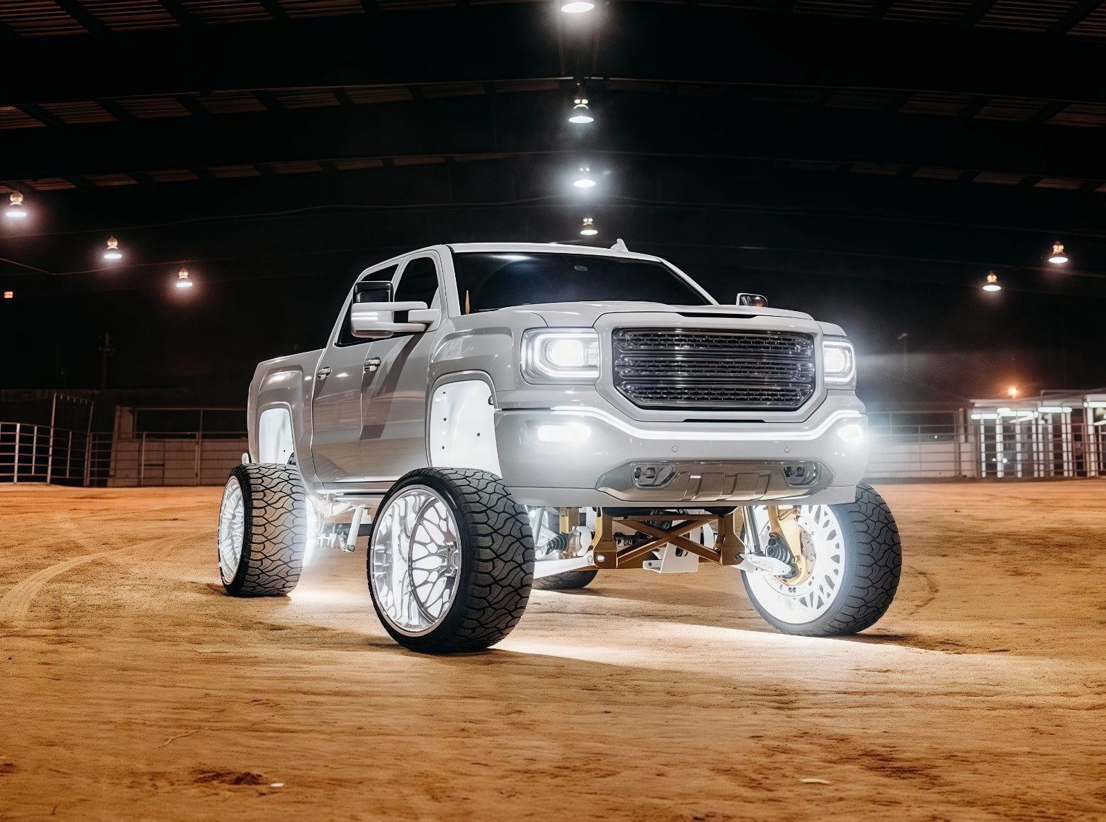 NEW Set 4x 17.5" PURE WHITE QUAD ROW Strobes Truck Car LED Wheel Rim Ring Lights