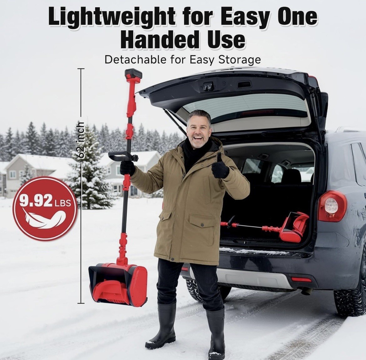 Electric Cordless Snow Shovel, 14.4-Inch | 24V | 5.0Ah Brushless Cordless Snow B