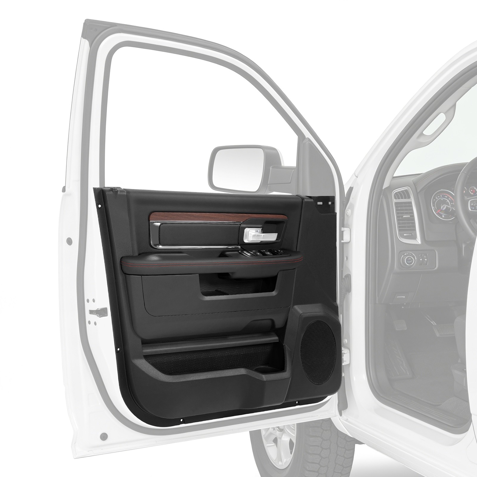 Inner Driver Side Door Panel For 2013-18 Dodge Ram 1500 2500 3500 Textured Black