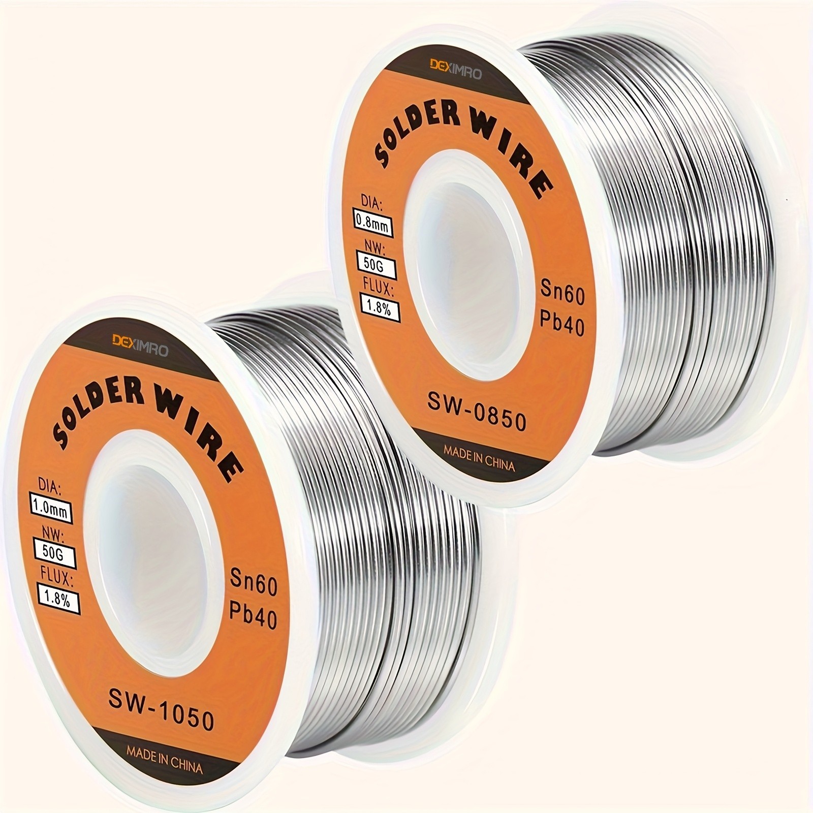 Solder Wire - Sn60/Pb40, 0.8mm Diameter, 50g, Low Melting Point & Fast Soldering