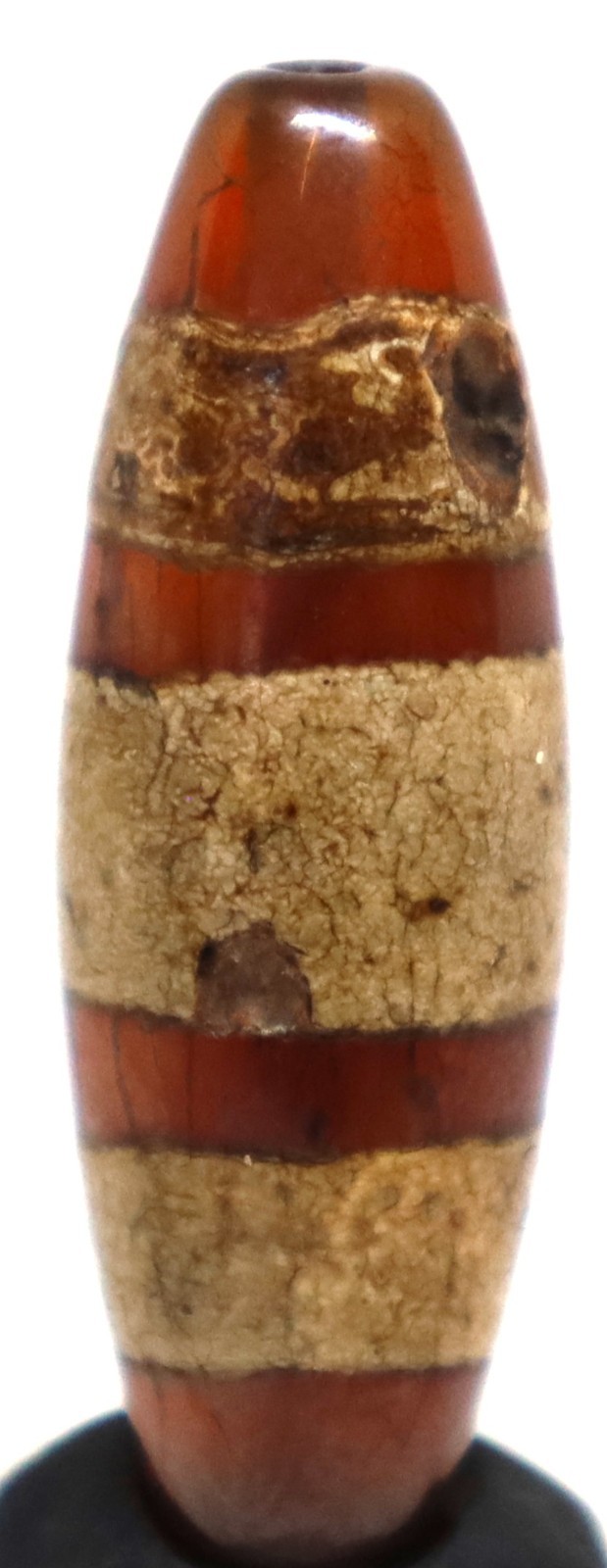 Rare Ancient Himalayan Tibetan Phum Dzi Amulet Etched Agate two stripes Amulet