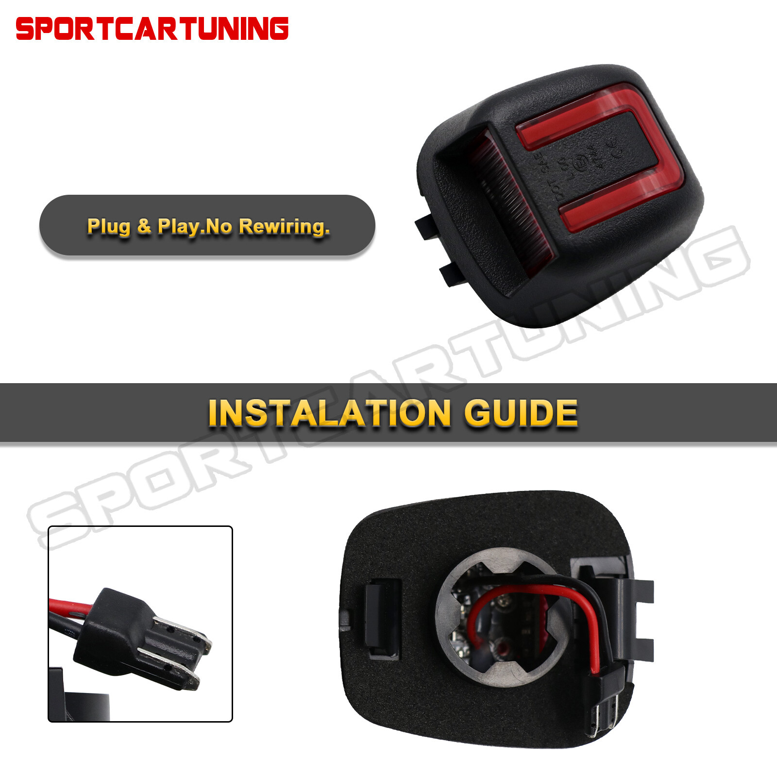 For 07-21 Frontier Titan Xterra Armada White & Red LED License Plate Lights Lamp