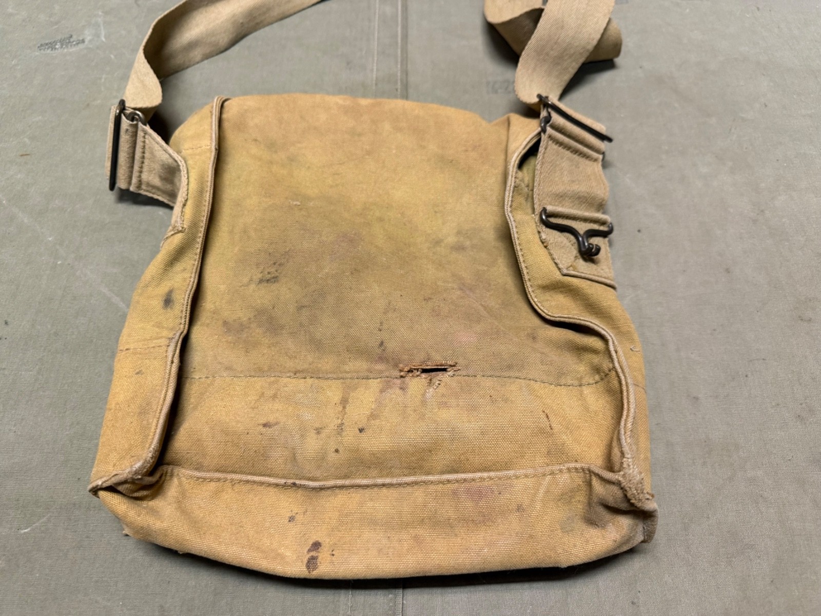 ORIGINAL WWI US ARMY M1917 SBR GAS MASK CARRY BAG-NAMED