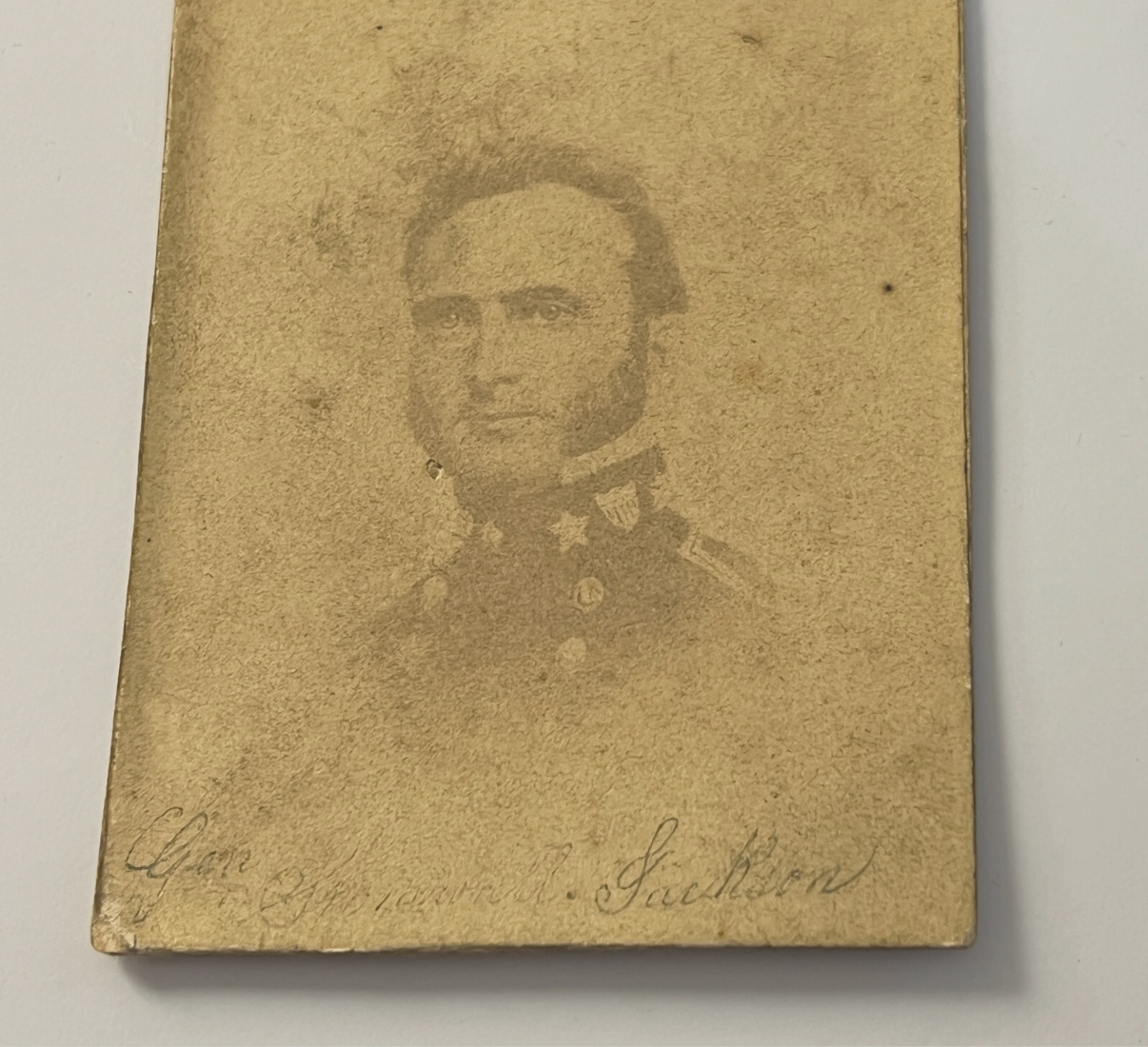 CIVIL WAR CONFEDERATE GENERAL THOMAS STONEWALL JACKSON SIGNED PHOTO CDV CARD HTF