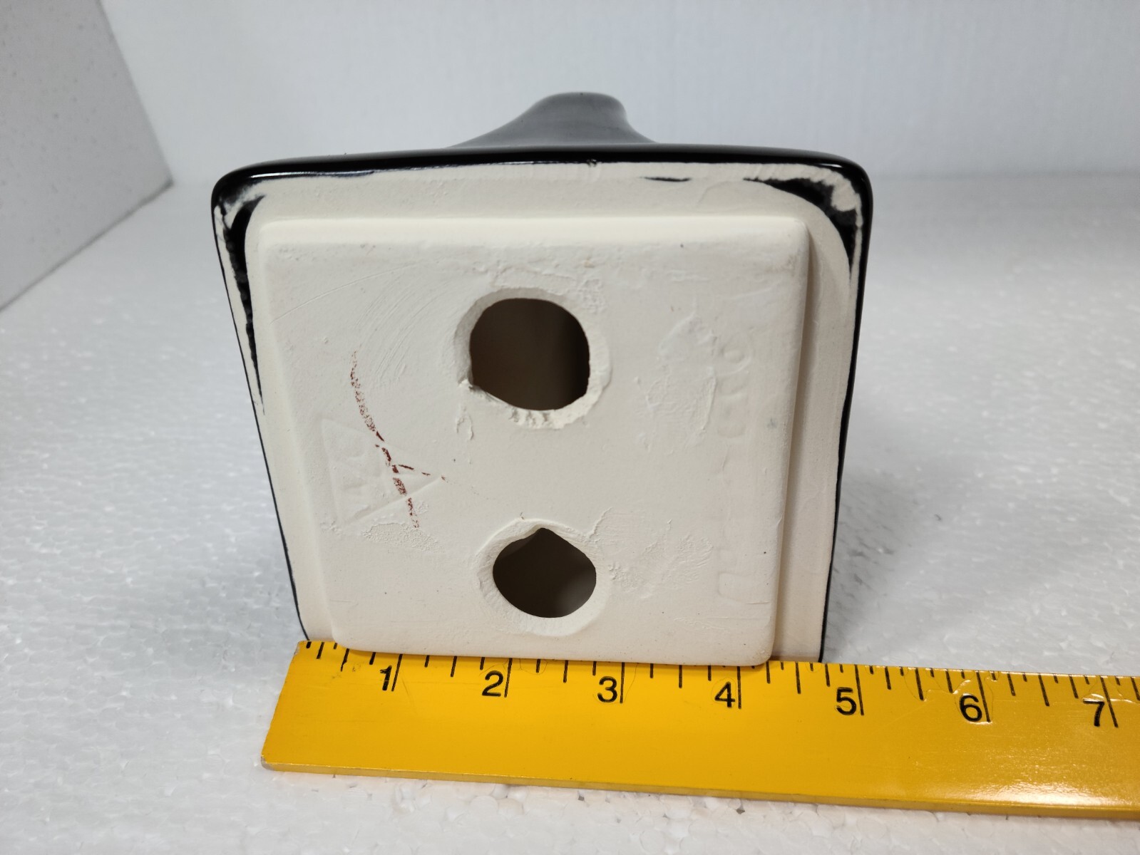 Vintage Black Ceramic Tile Soap Dish Tumbler Cup Tray Toothbrush Holder Set