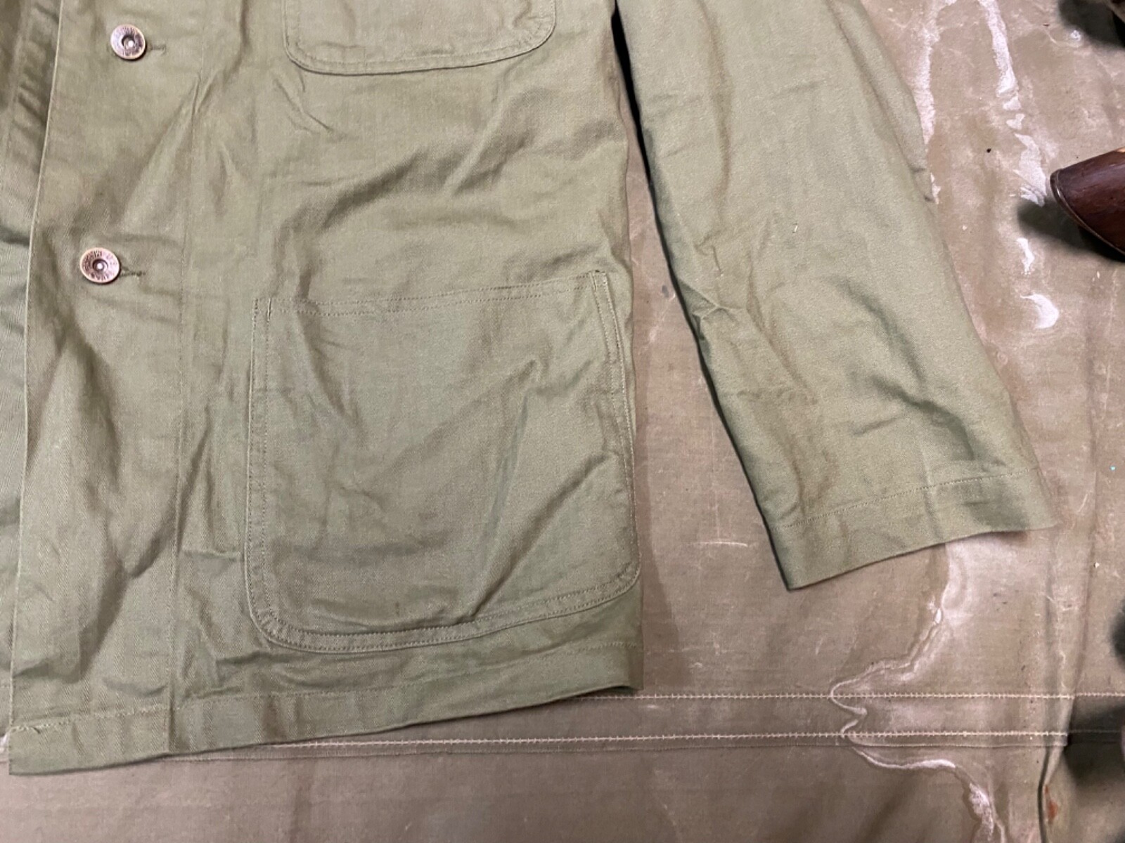 WWII US USMC MARINE P1941 P41 COMBAT FIELD HBT JACKET-SIZE LARGE 44R