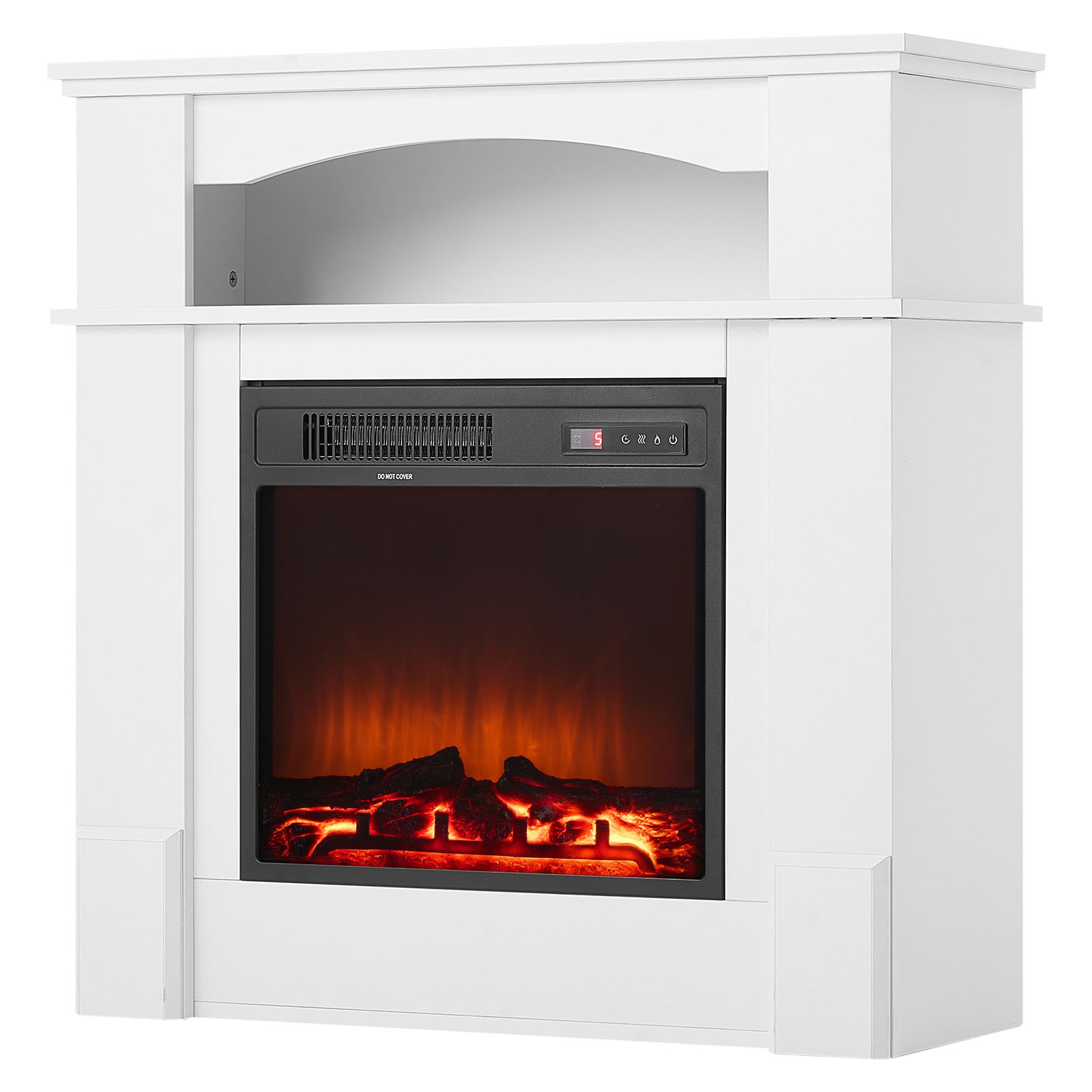 Uimoso 33-Inch Freestanding Electric Fireplace Heater with 1500W Mantel in White