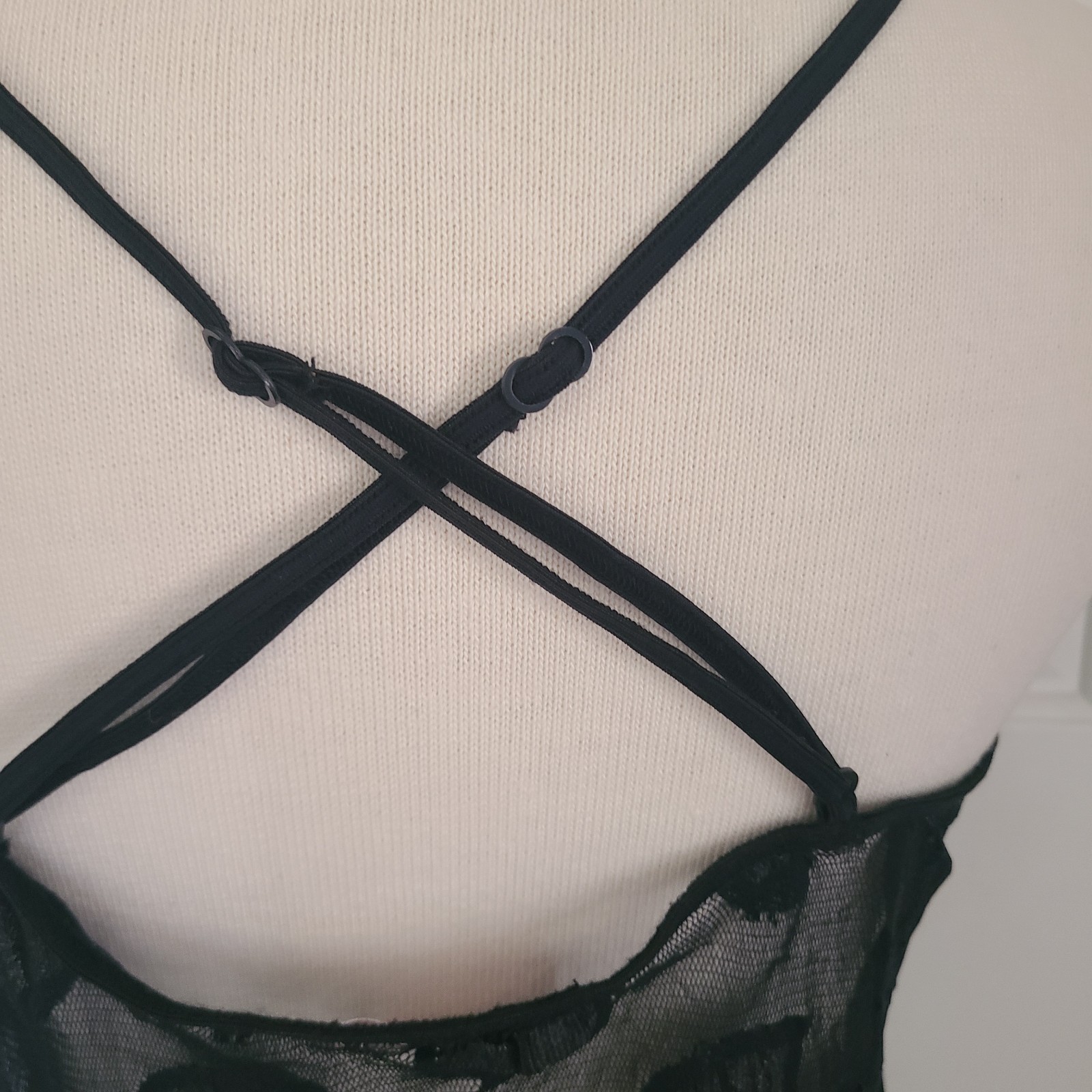 Y2K Victoria's Secret Sheer Mesh Babydoll Top Set S Hearts Flyaway Split Front