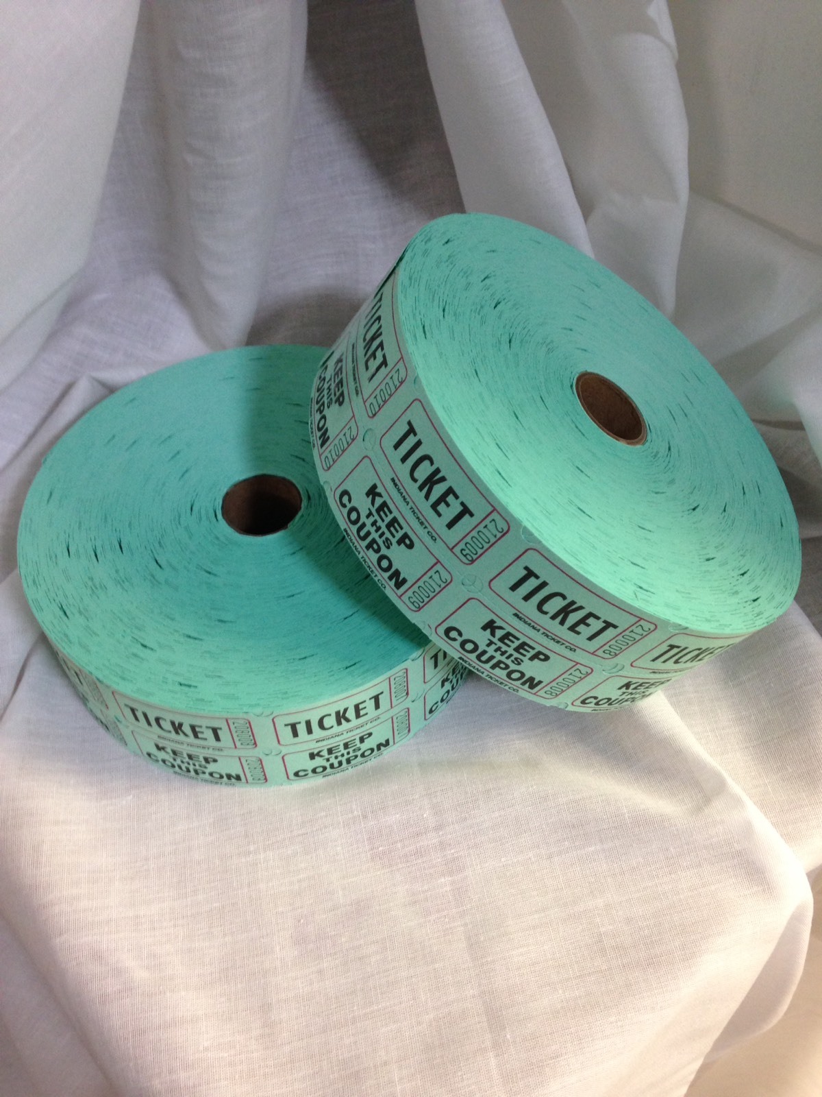 Raffle Tickets 10 Rolls Double Stub 2000 Each 50/50 Split the Pot 8 Colors Deal