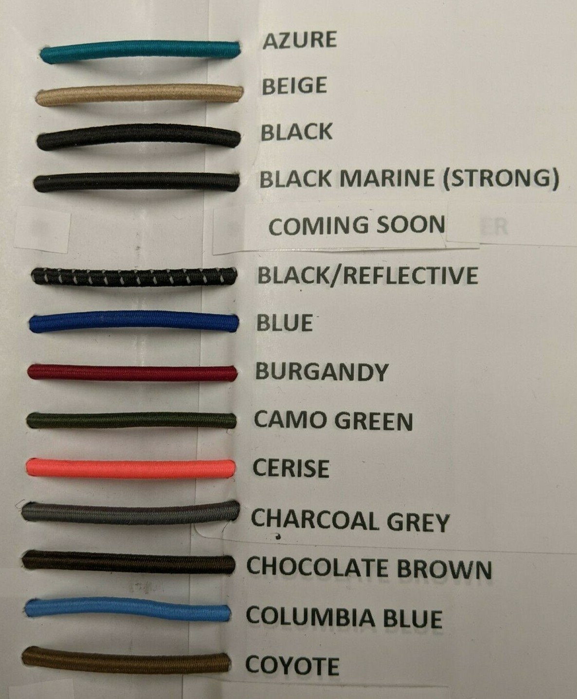 1/8" Bungee Shock Cord Many Colors Cut by the Foot , Nice Quality Bungee !