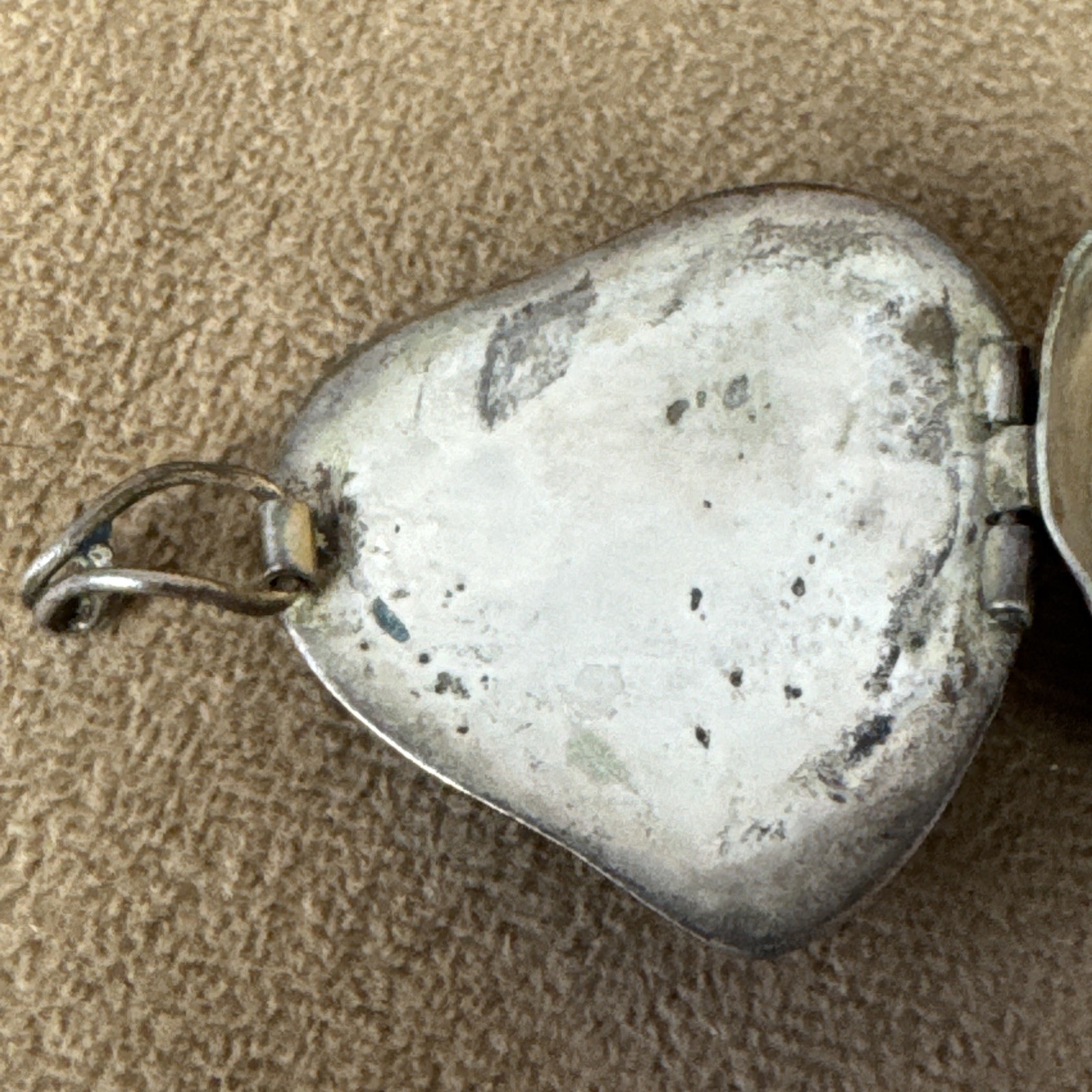 VTG Alpaca Mexico Silver Abalone Shell Inlay Pill Box Trinket-Flower Heart Daisy