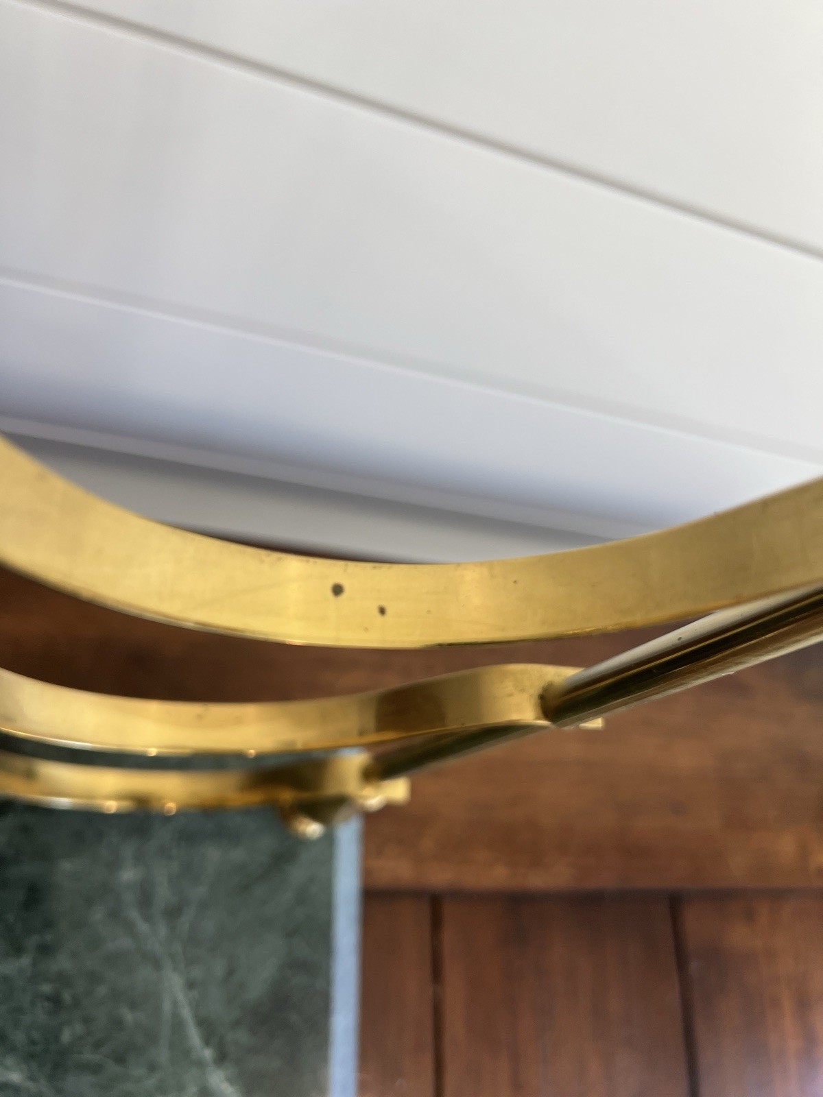 WINE Bottle RACK TRAY Magazine HOLDER Brass Marble BARWARE CHIC DUDE