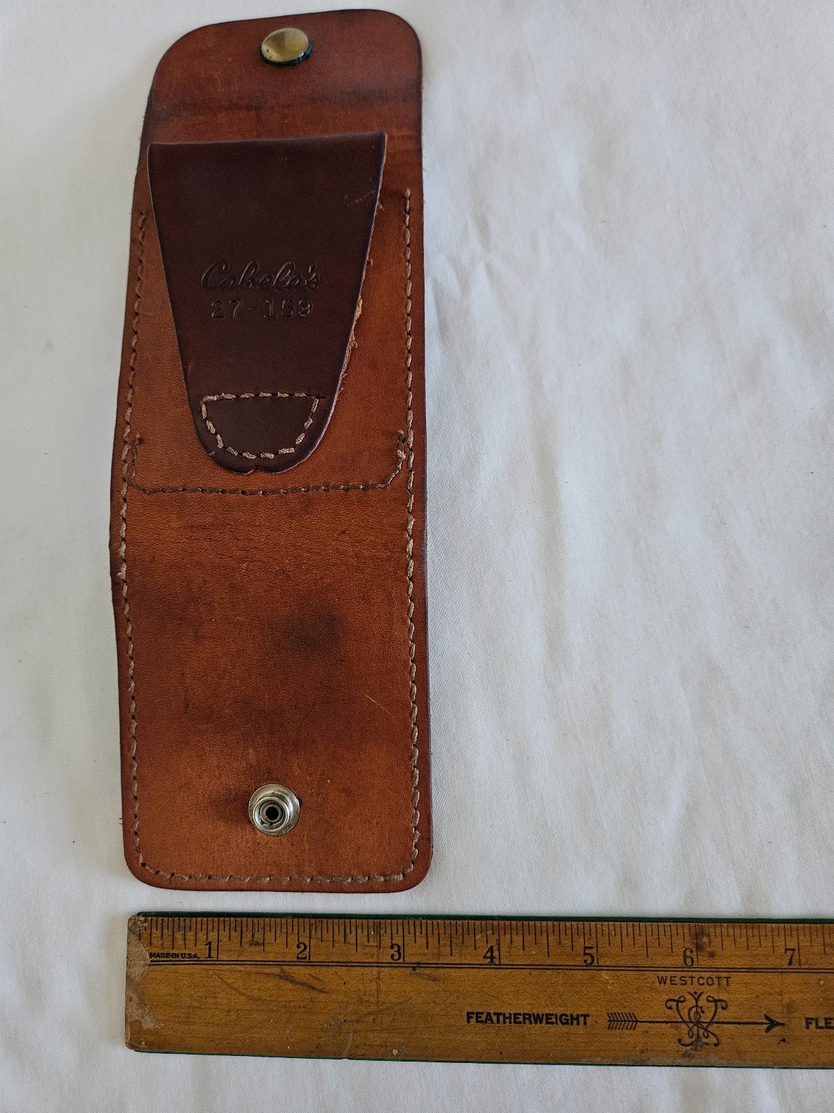 Cabela's Vintage Leather Rifle Cartridge Ammo Belt Pouch Used