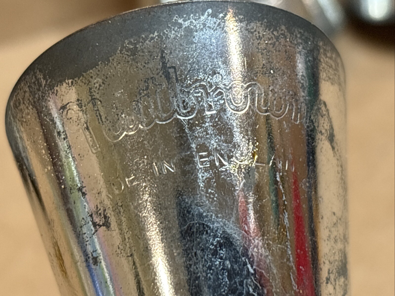 VINTAGE NUTBROWN TIN ICE CREAM CONE HORN MOULDS SILVER SET OF 6