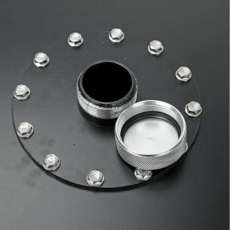 19 Gallon Fuel Tank Aluminum Race Fuel Cell Gas Tank w/ Cap & Level Sender Black