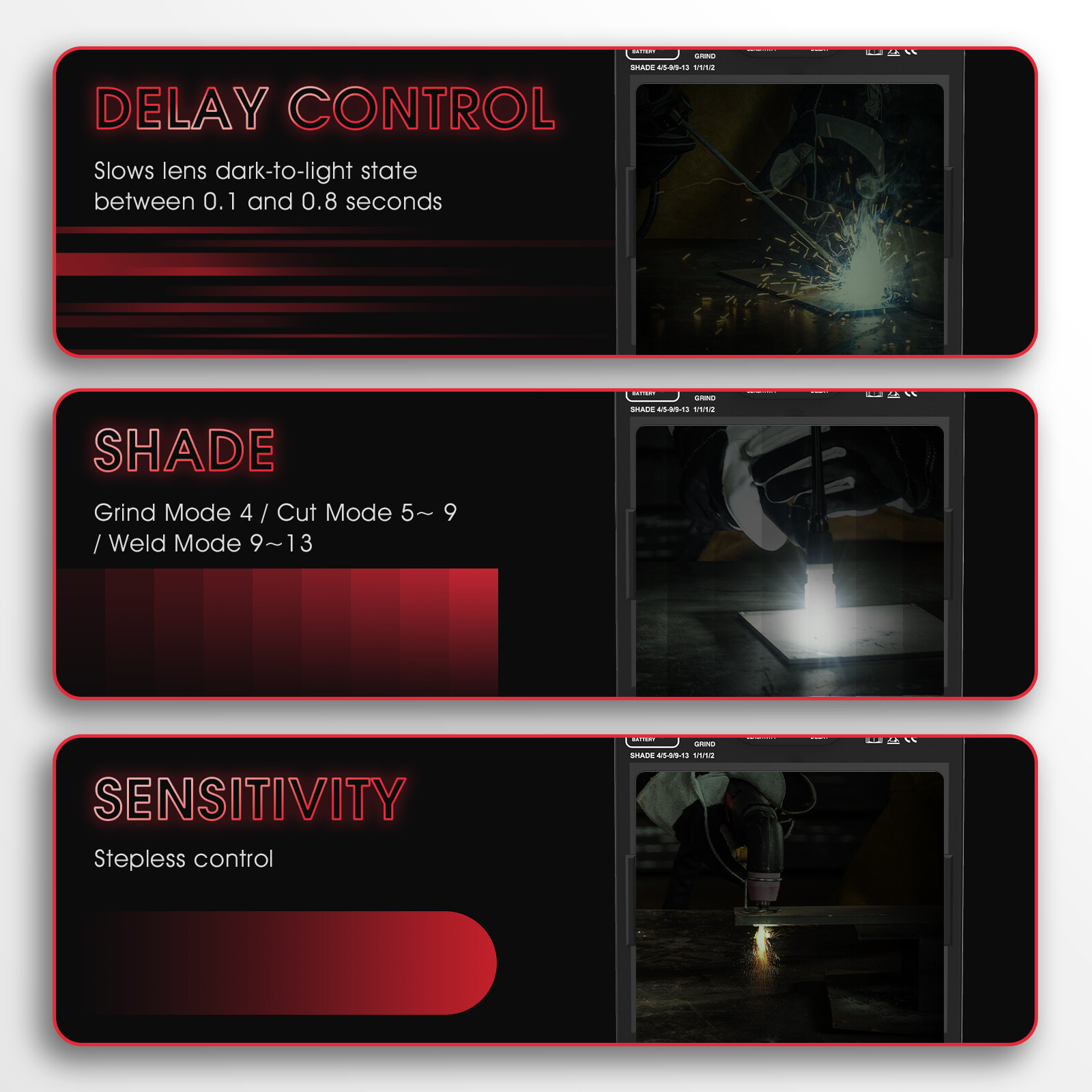 Large View True Color Auto Darkening Welding Helmet/Mask/Hood TIG MIG ARC