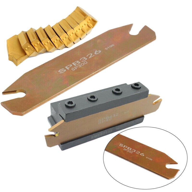 10 Pcs GTN-3 SP300 Insert Lathe Cut Off Grooving Parting Tool Holder SPB26 -3
