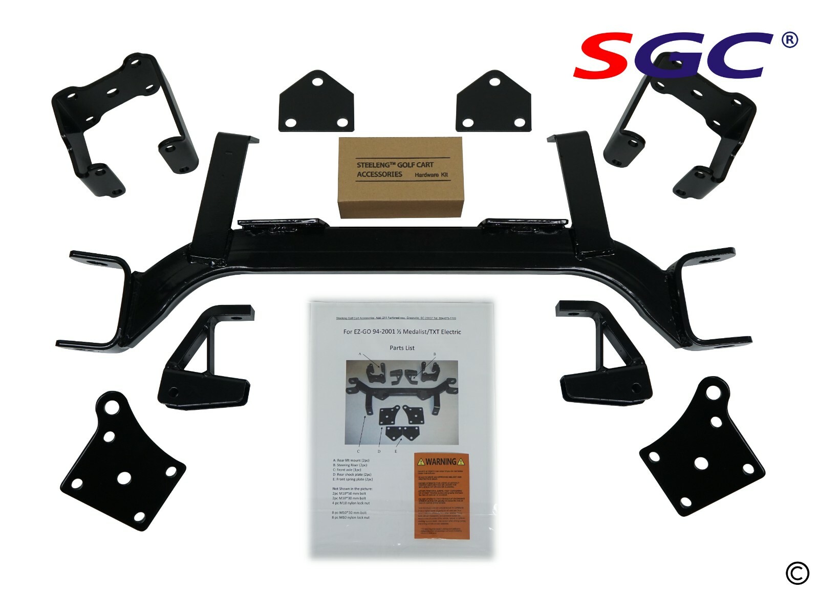 EZGO TXT ELECTRIC GOLF CART 6" LIFT KIT + 12" WHEELS and 23" ALL TERRAIN TIRES